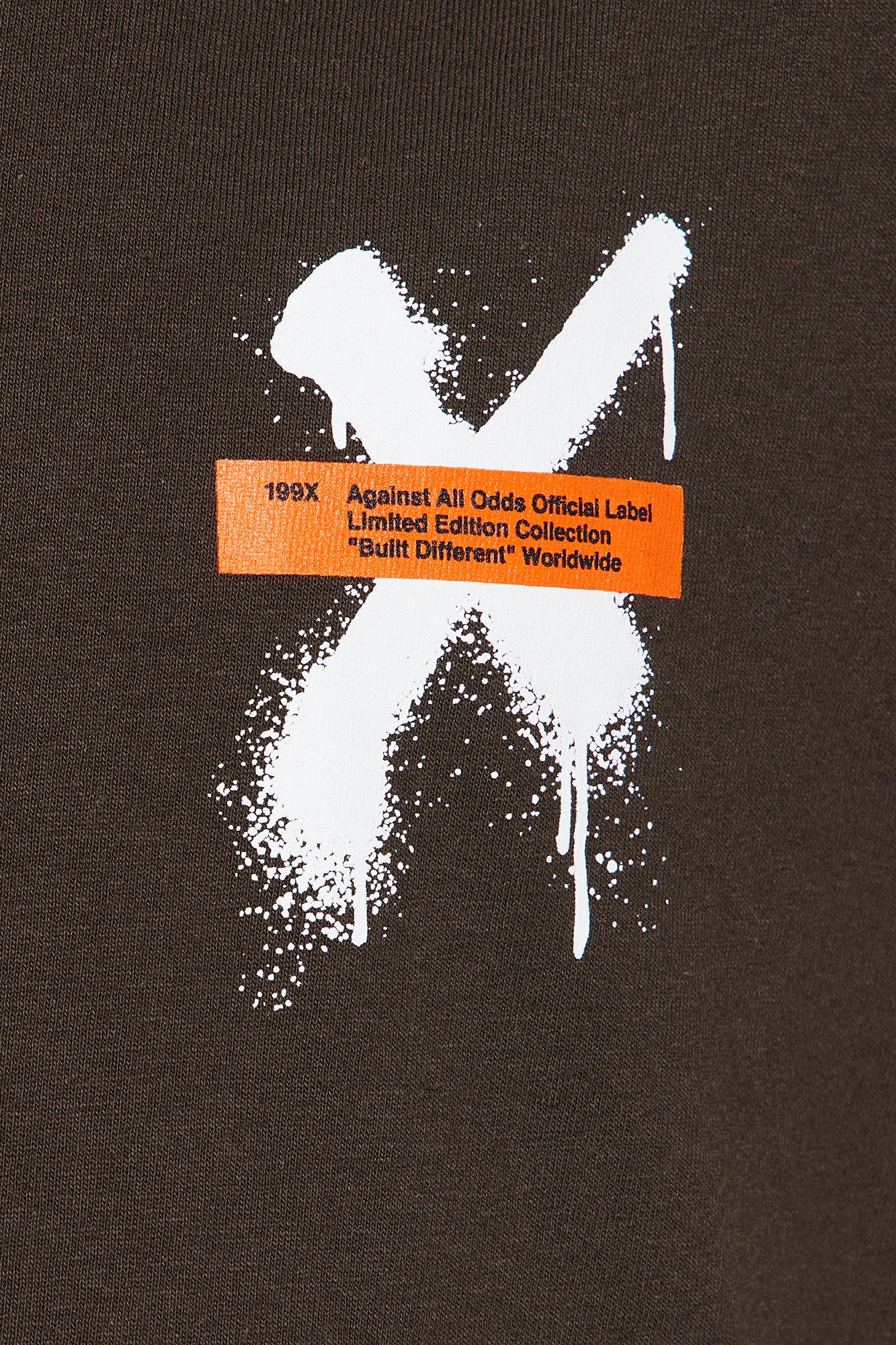 Mini X Graffiti Front/Back Short Sleeve Crew Neck T shirt - Brown