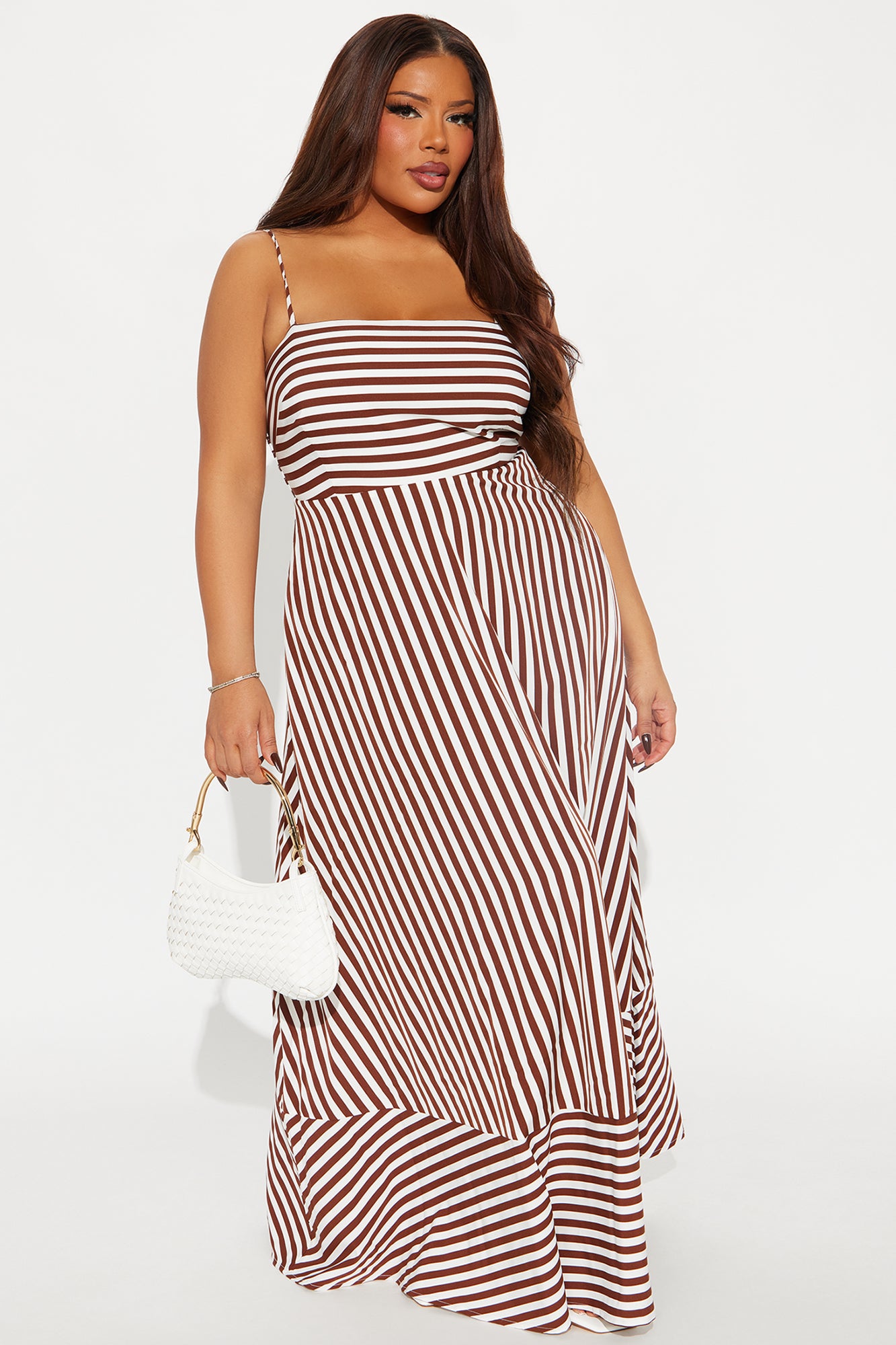 Anne Striped Maxi Dress - Brown Combo
