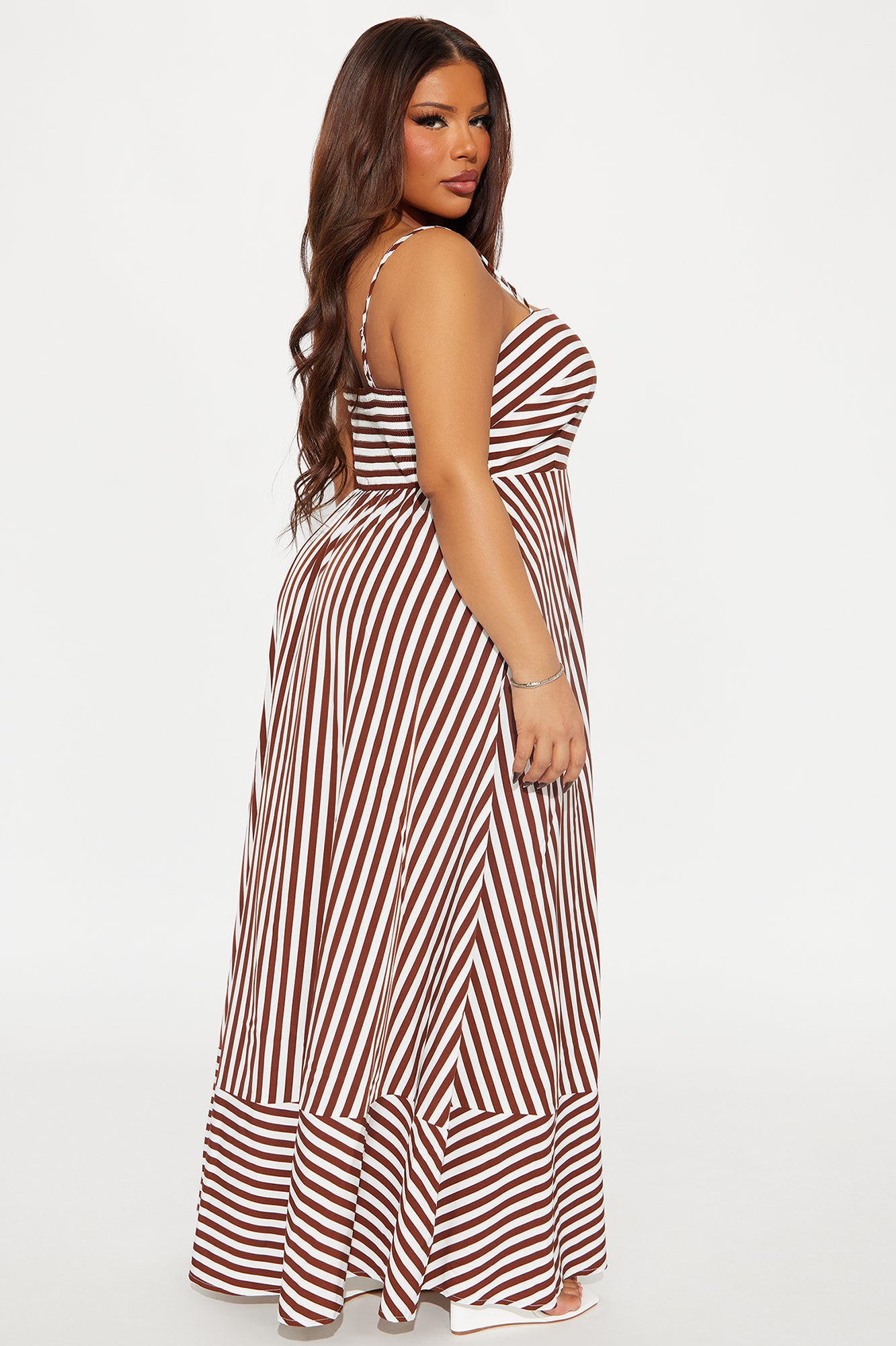 Anne Striped Maxi Dress - Brown Combo