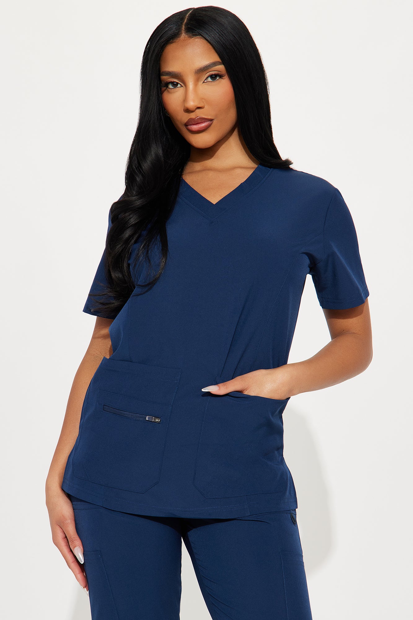 Essential 4 Way Stretch Scrub Uniform Set - Navy