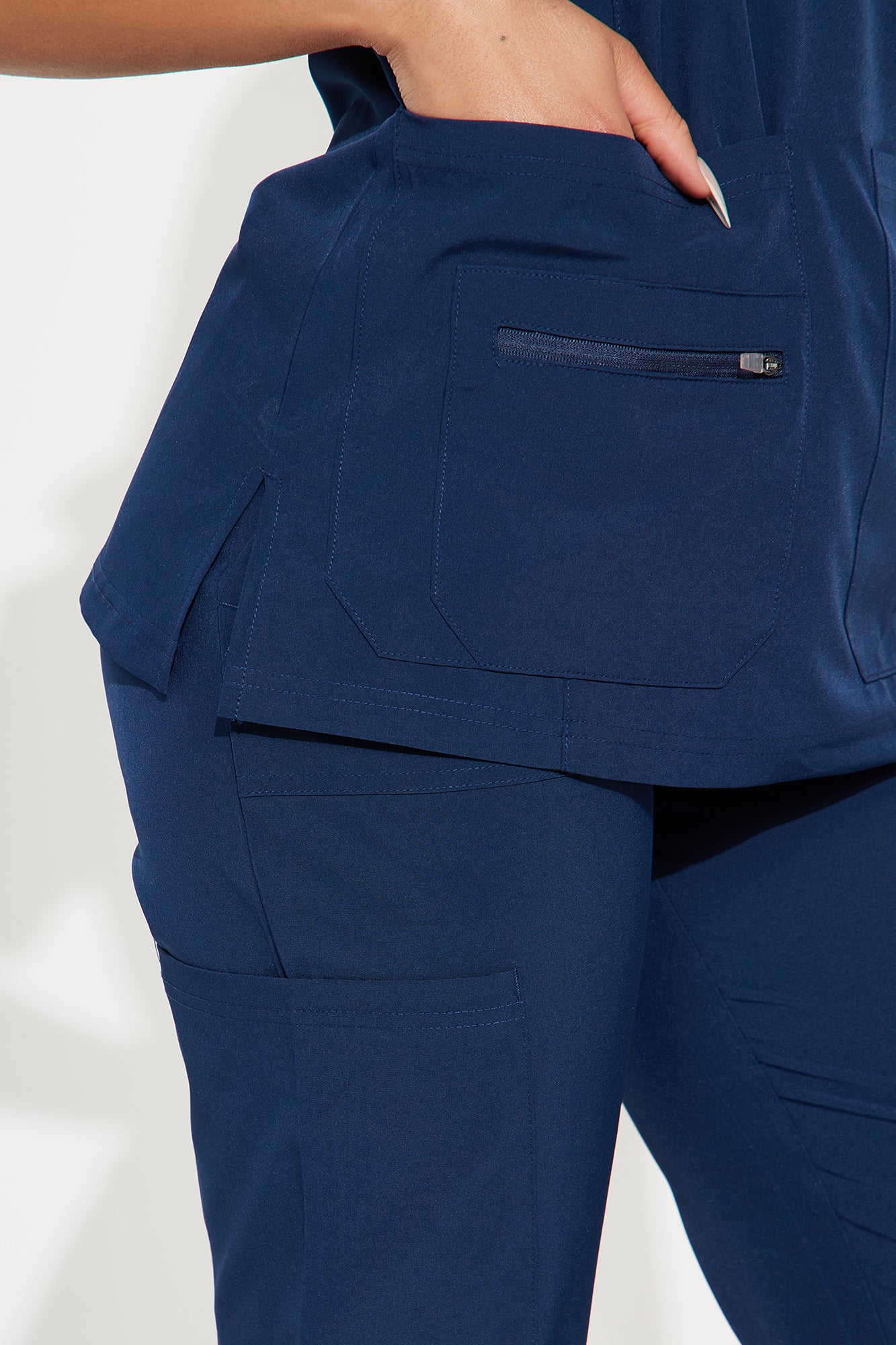 Essential 4 Way Stretch Scrub Uniform Set - Navy