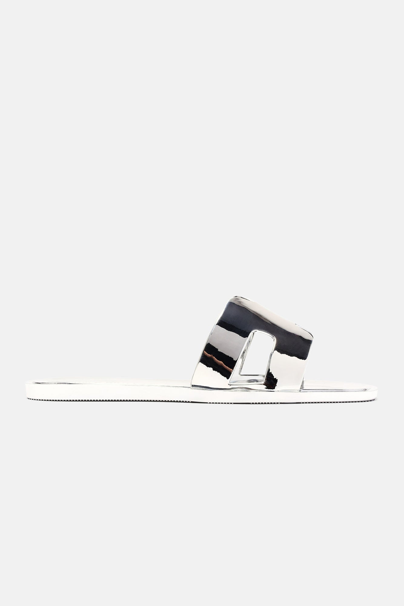 Jackie Flat Sandals - Silver