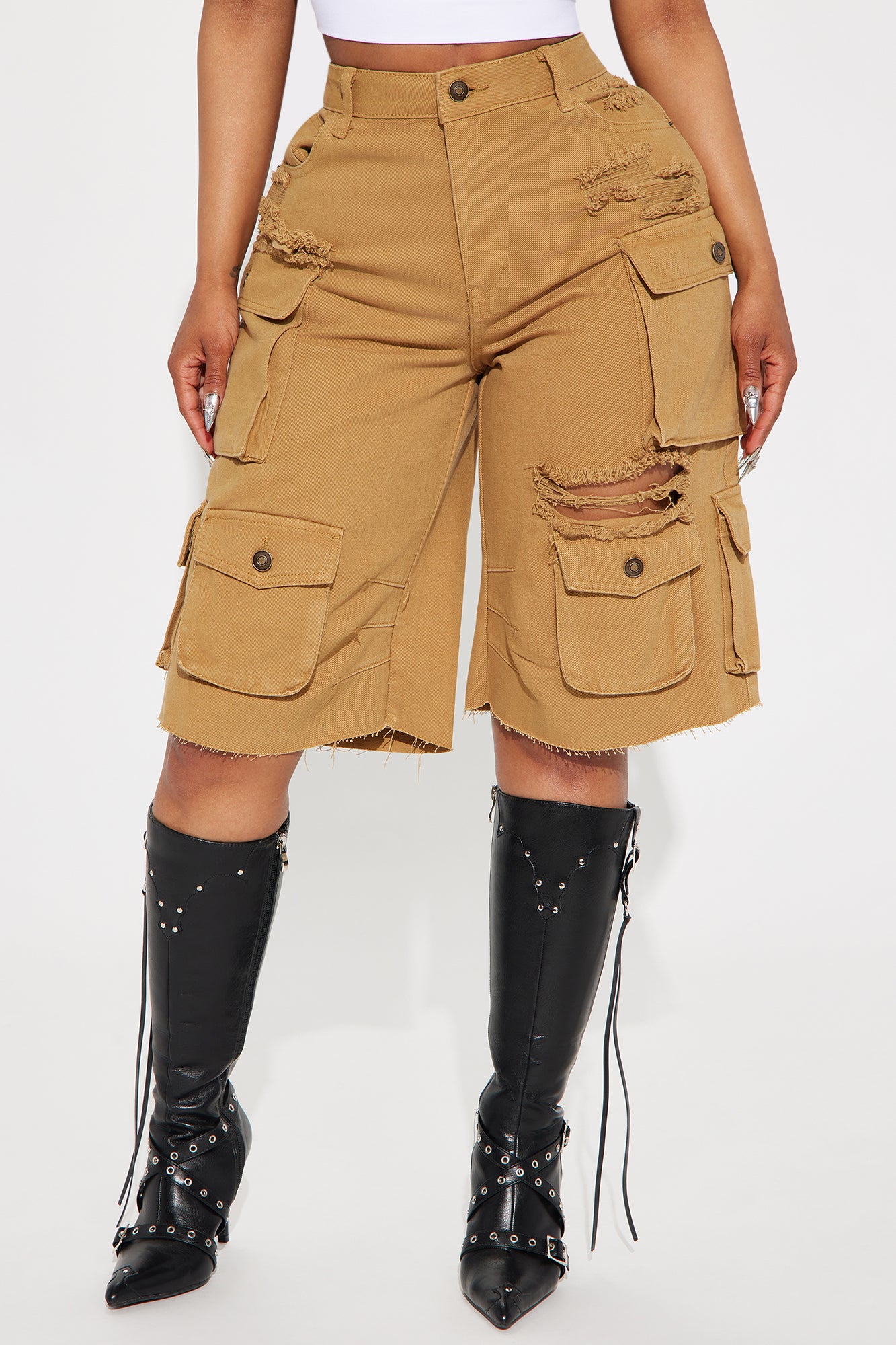 Don't Make Me Wait Cargo Bermuda Short - Khaki