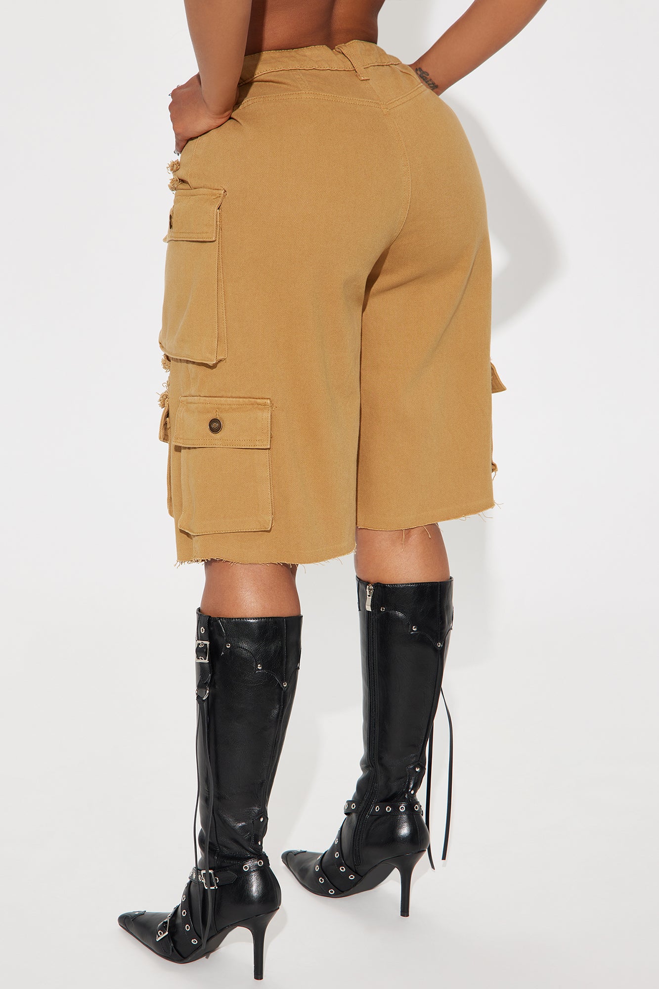 Don't Make Me Wait Cargo Bermuda Short - Khaki