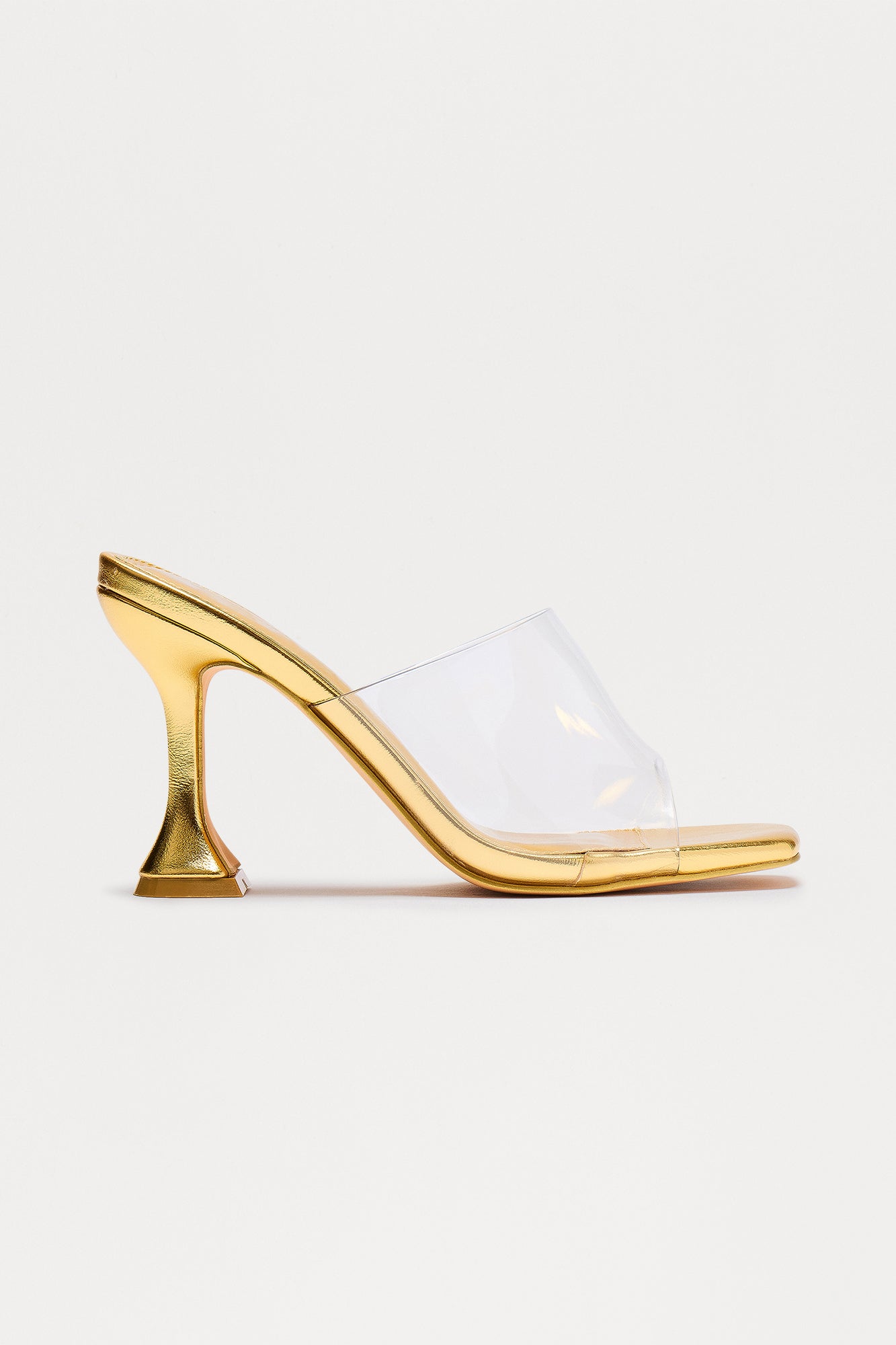 Etta Clear PVC Mules - Gold