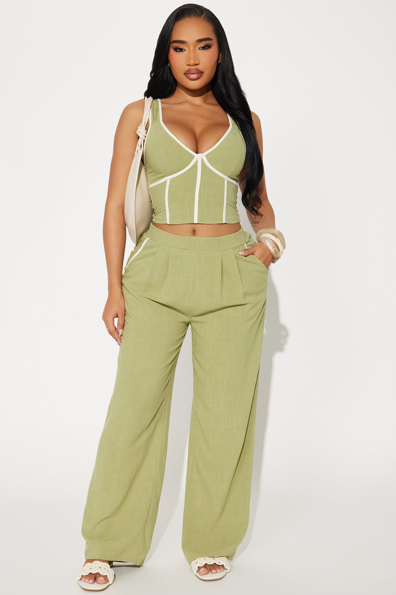 Bouquet & Brunch Pant Set - Olive