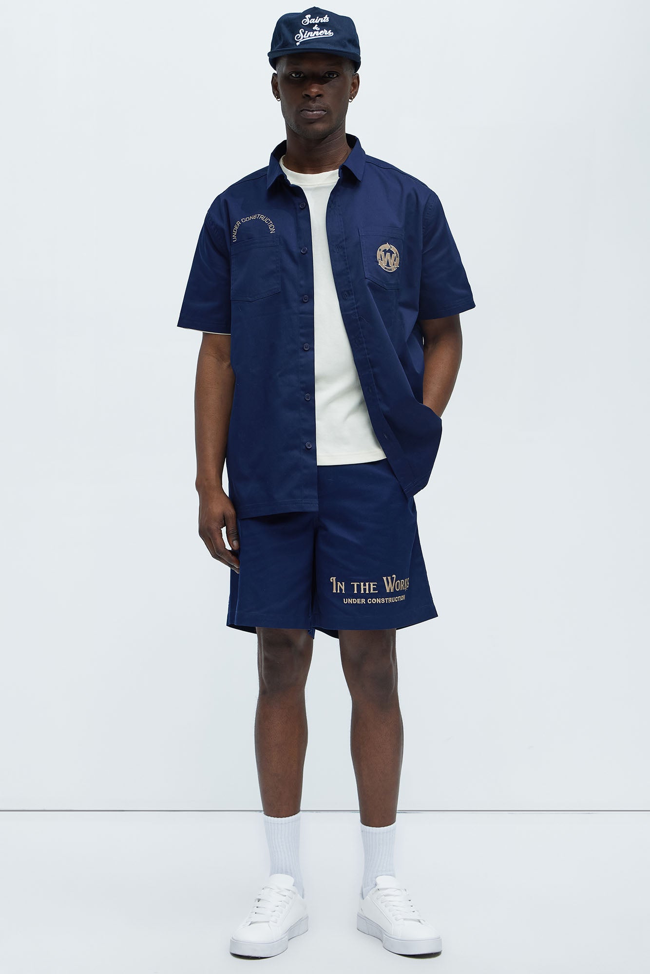 In The Works Relaxed Shorts - Navy