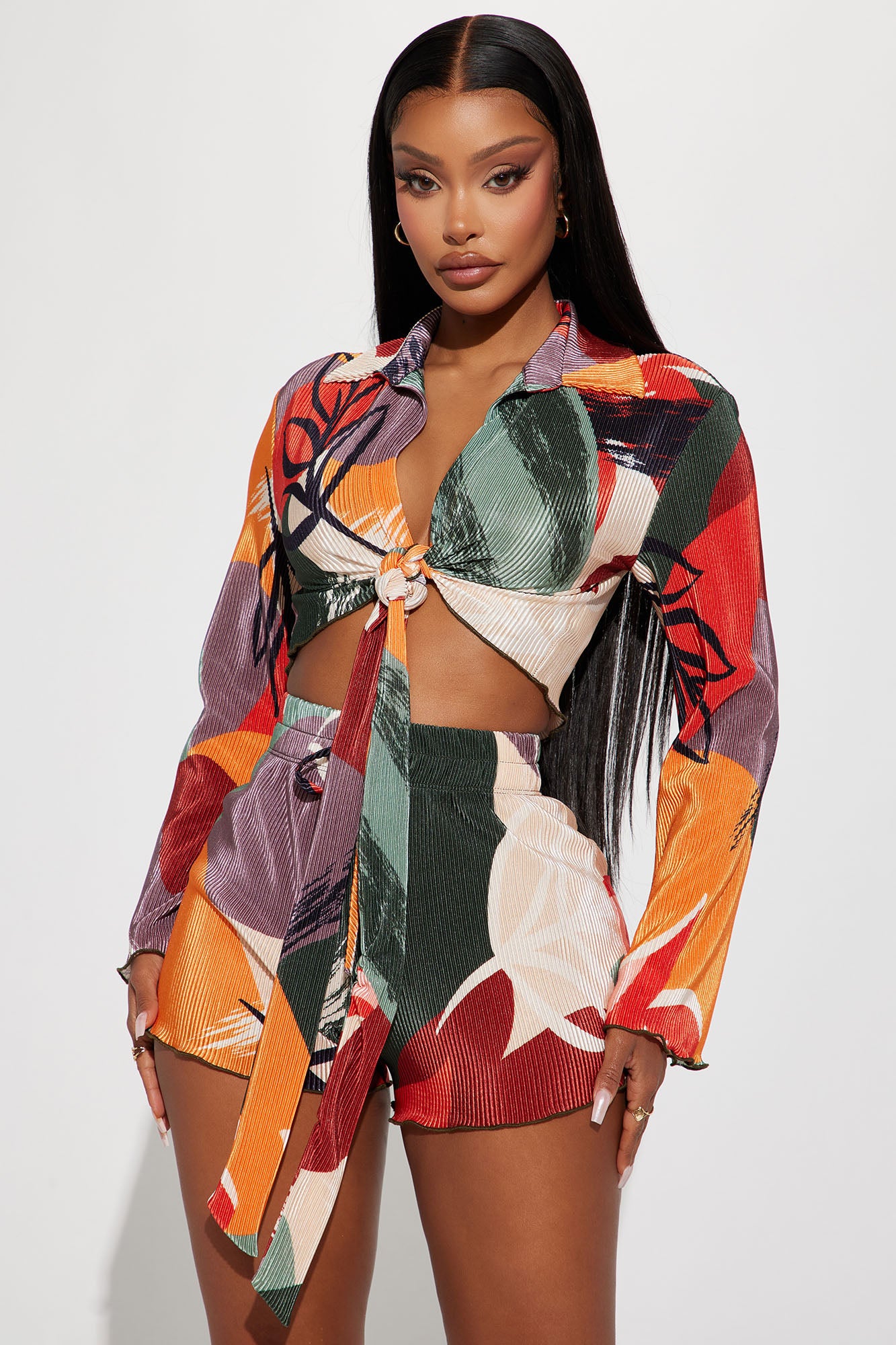 Go Get It Short Set - Olive/combo