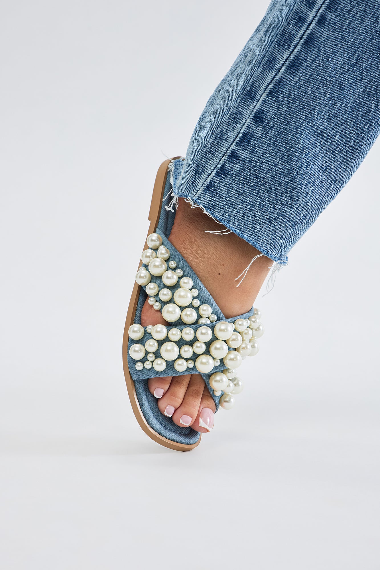 Knowing The Way Flat Sandals - Denim