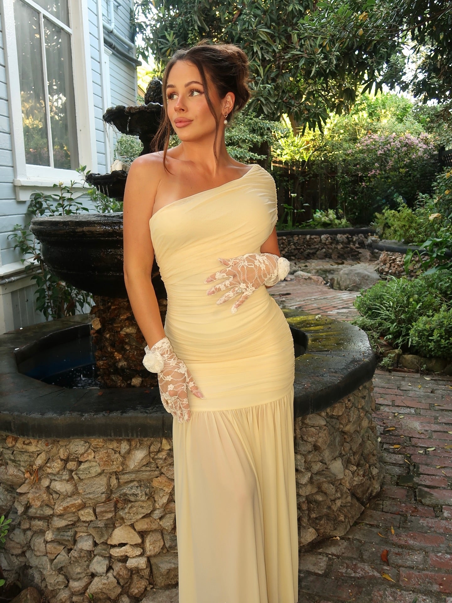 Ellen Mesh Maxi Dress - Butter Yellow
