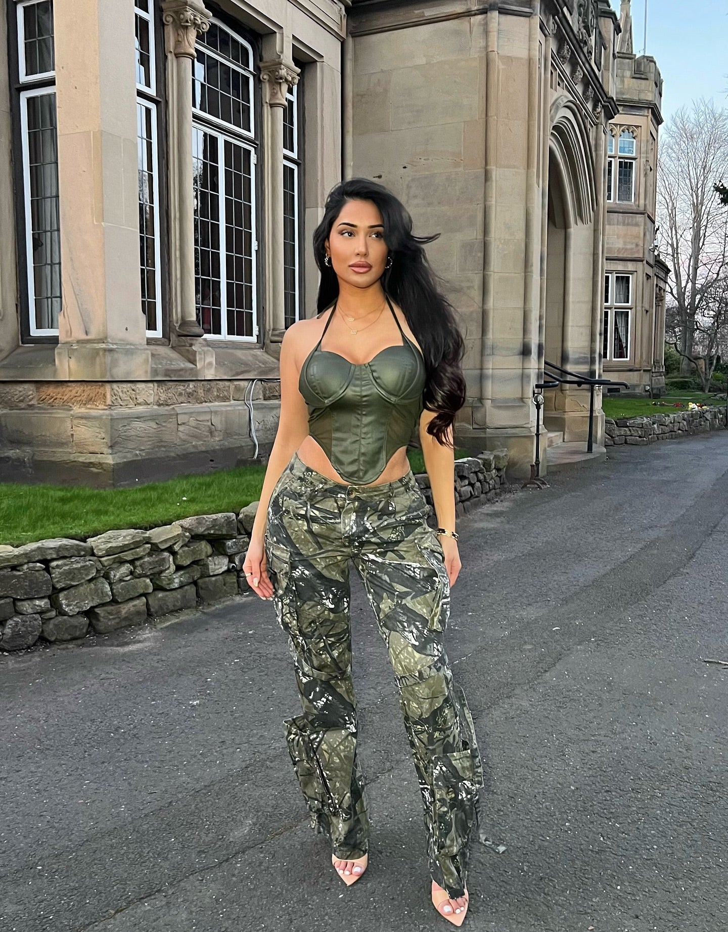 Level You Up Tree Camo Cargo Pant - Olive/combo
