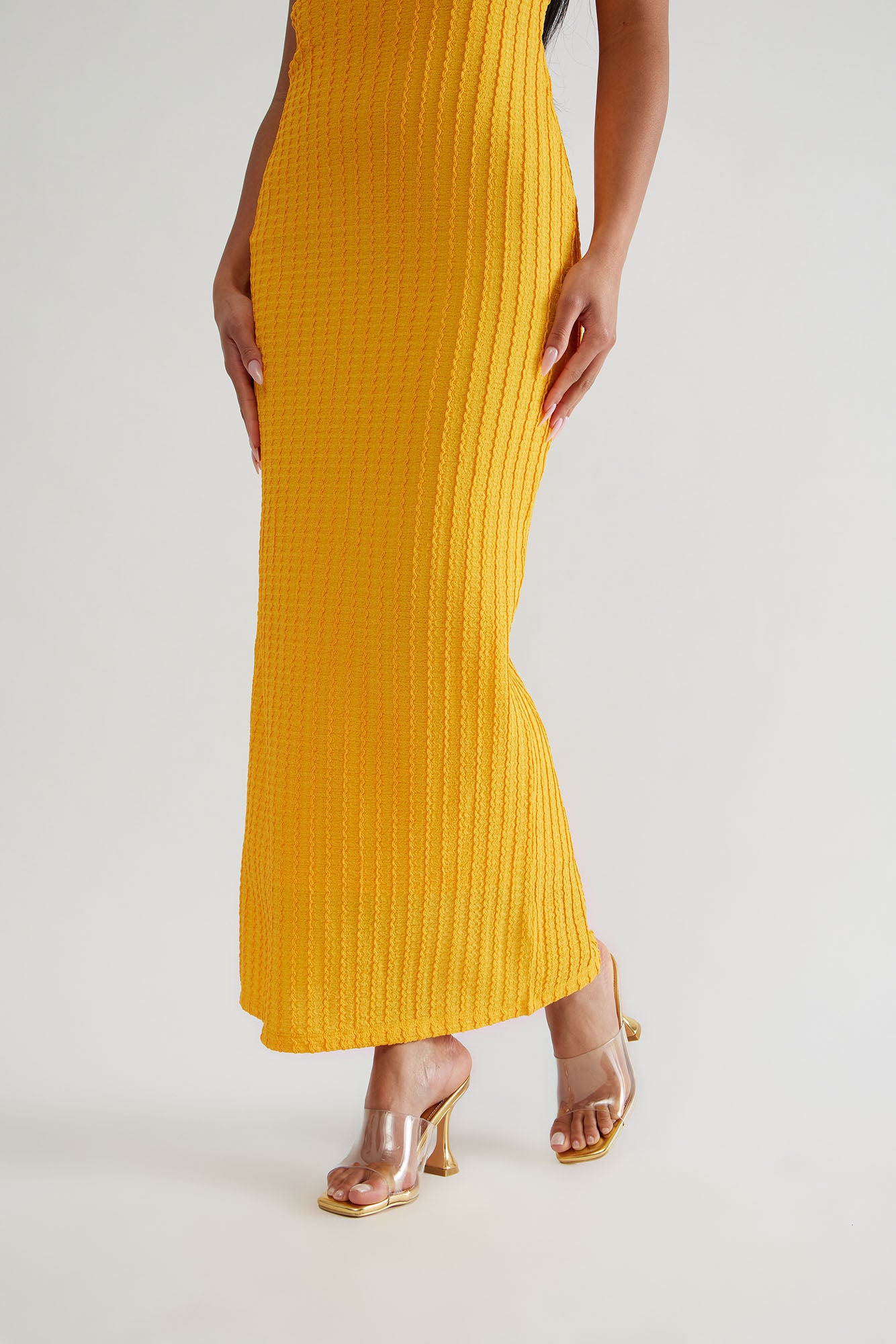 Etta Clear PVC Mules - Gold