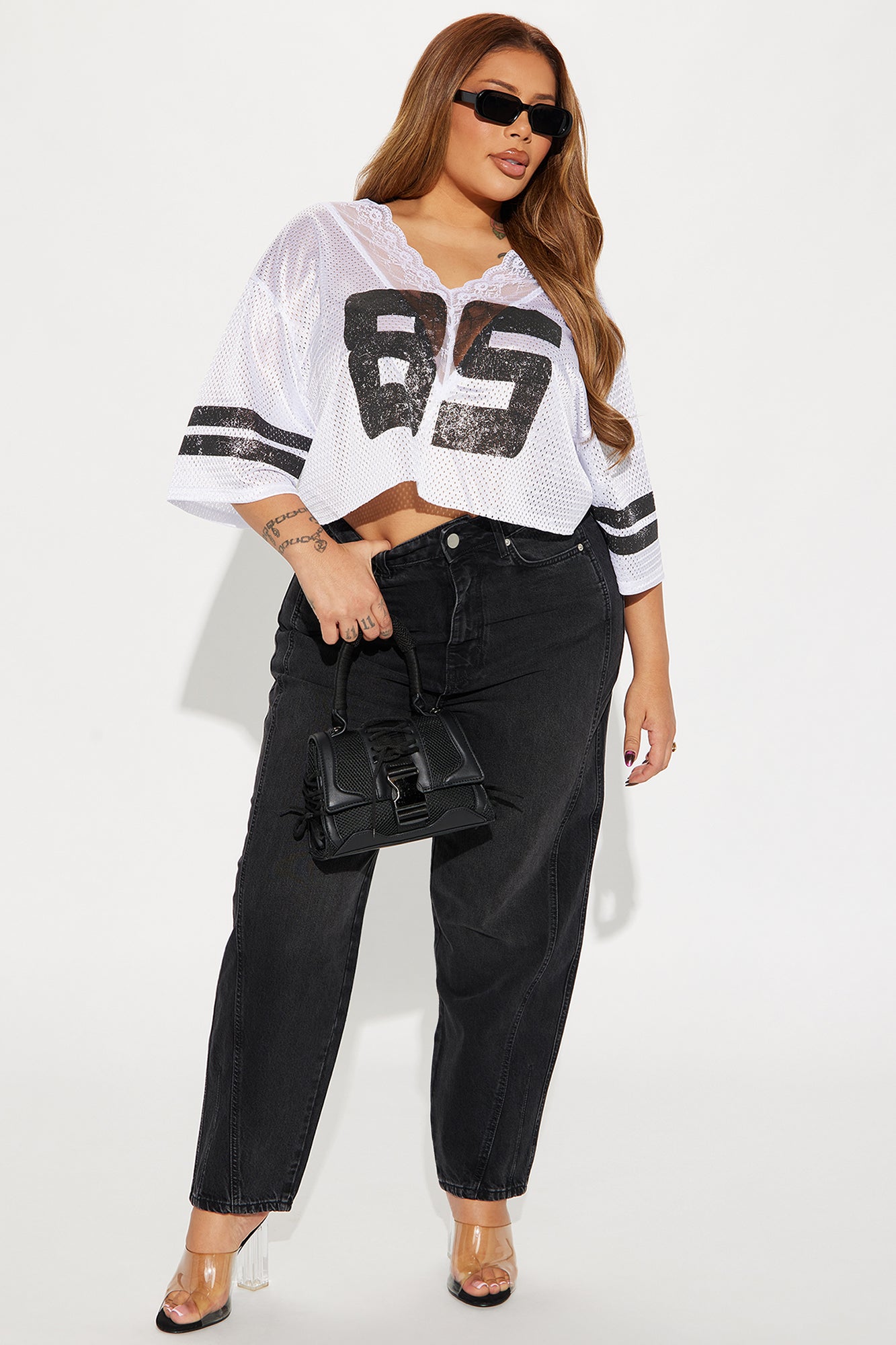 Lucky 85 Lace Jersey Tee - White