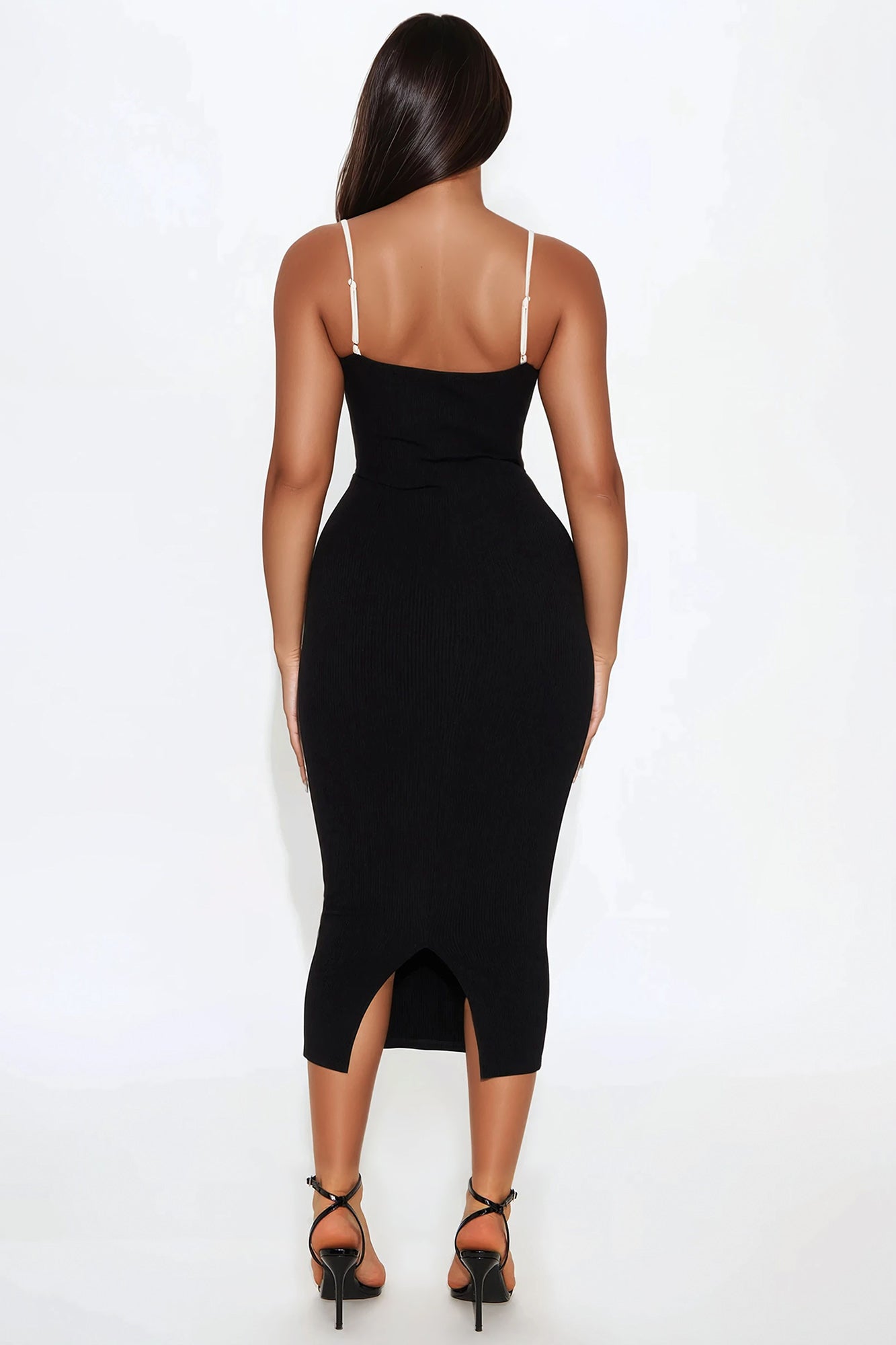 Drea Snatched Midi Dress - Black