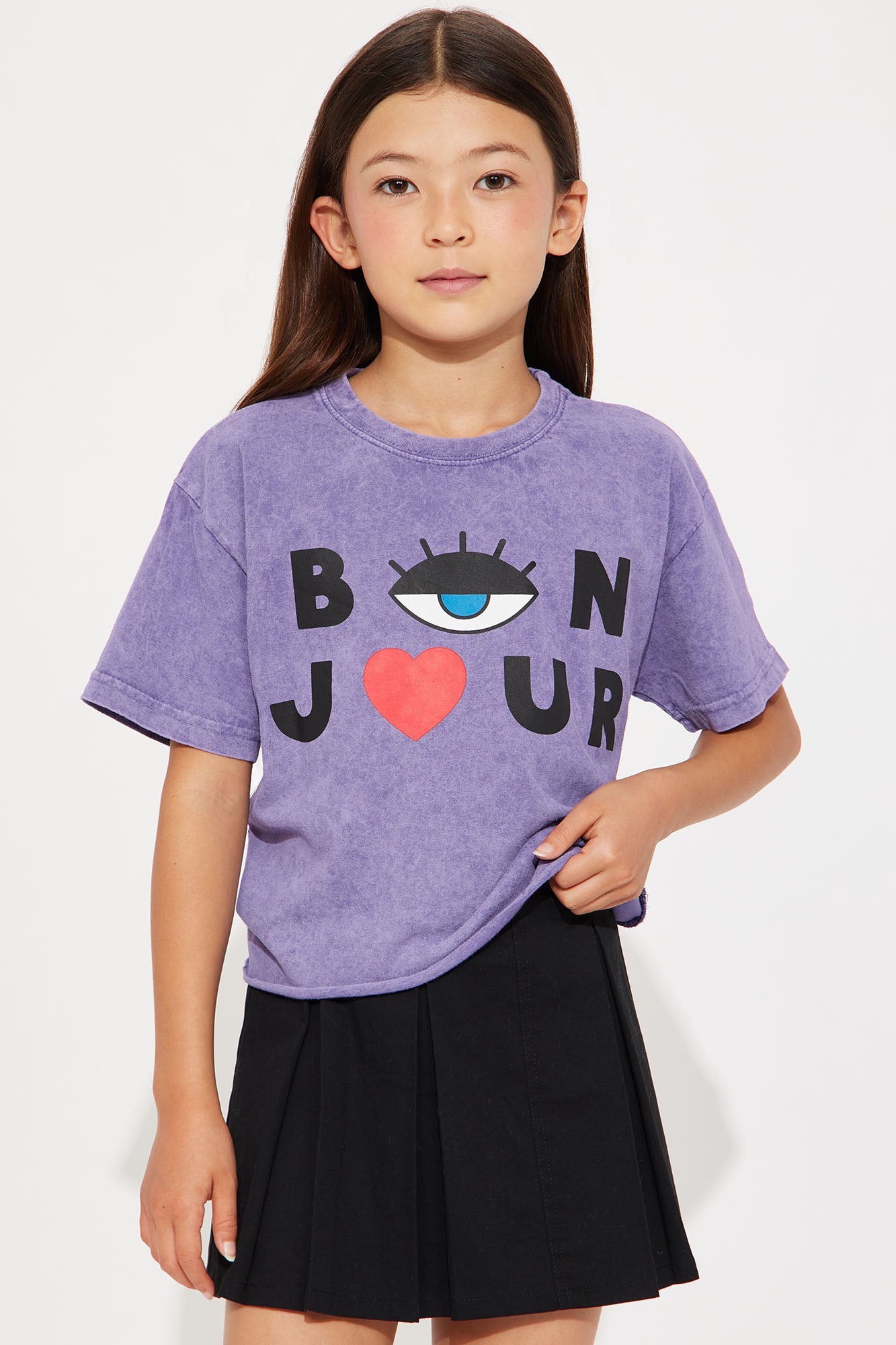 Mini Bonjour T-Shirt - Lilac