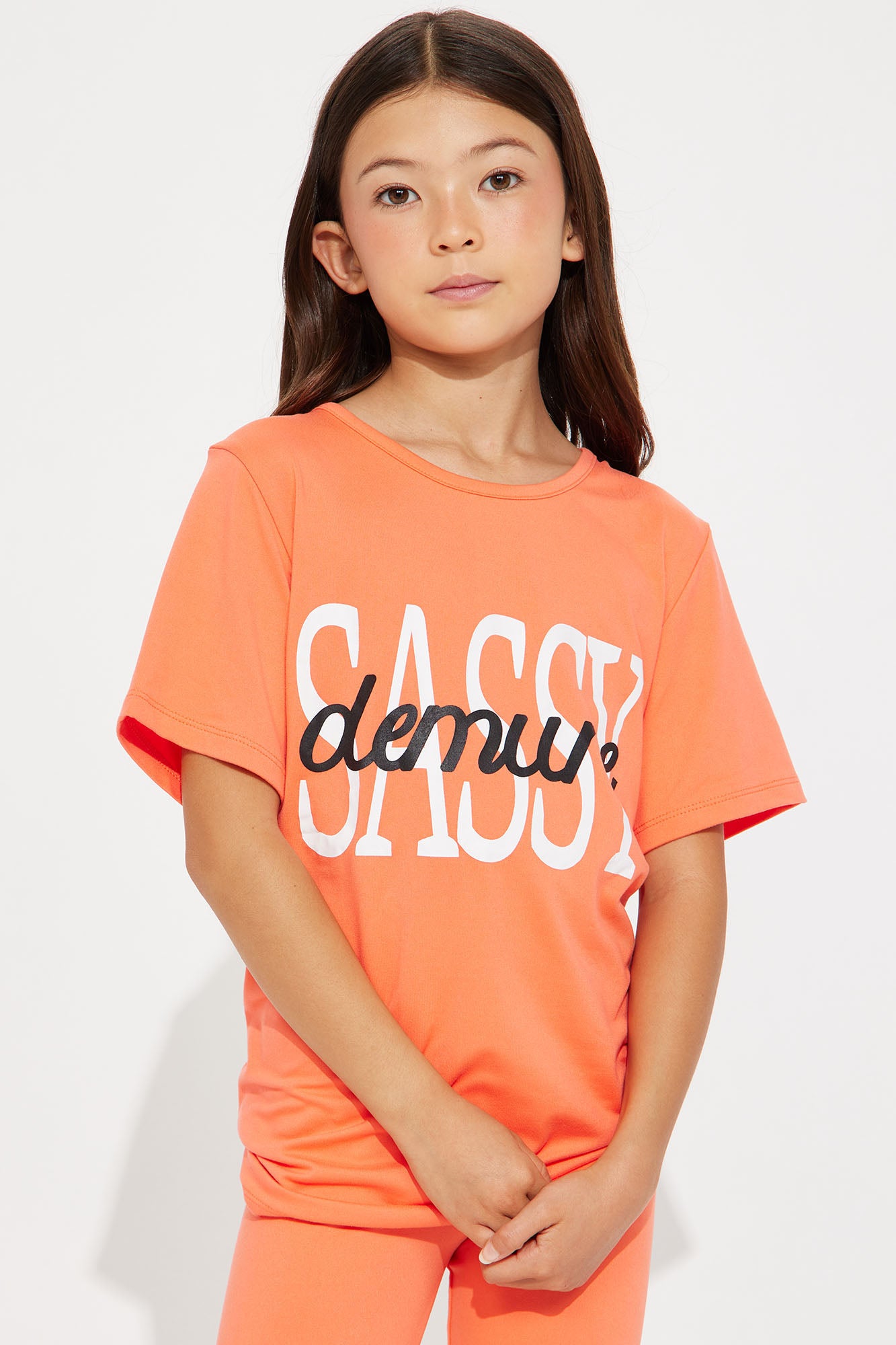 Mini Sassy And Demure Bike Short Set - Orange
