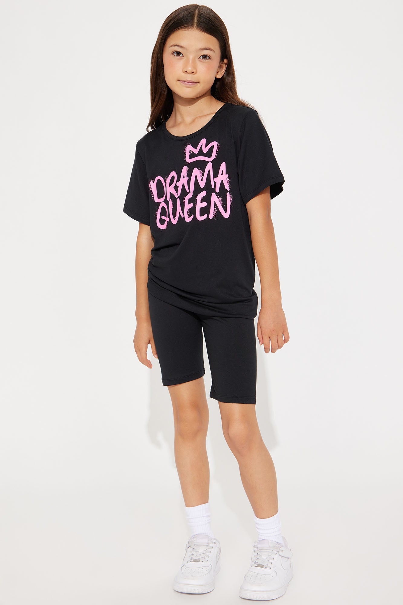 Mini Drama Queen Bike Short Set - Black