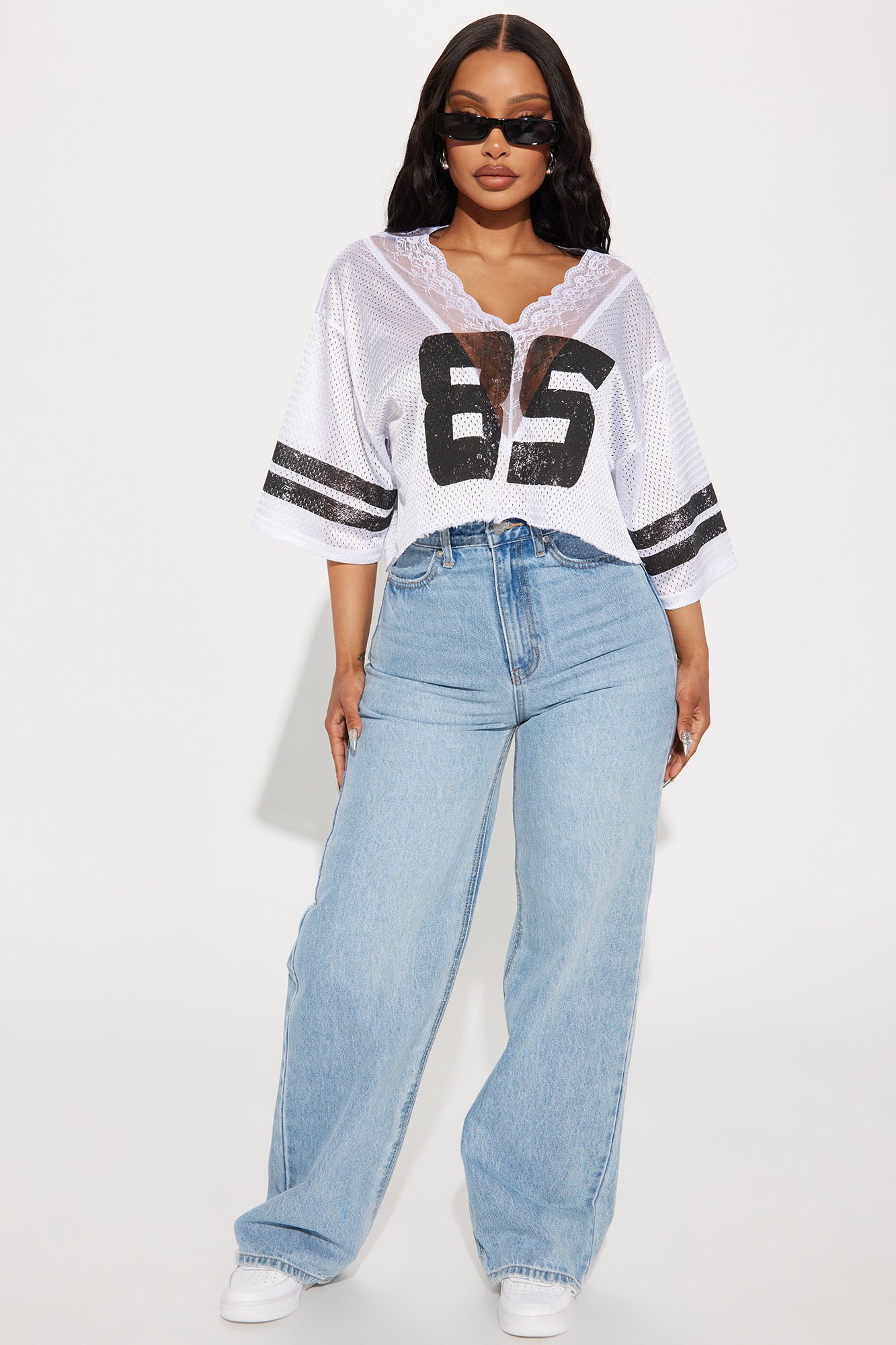 Lucky 85 Lace Jersey Tee - White