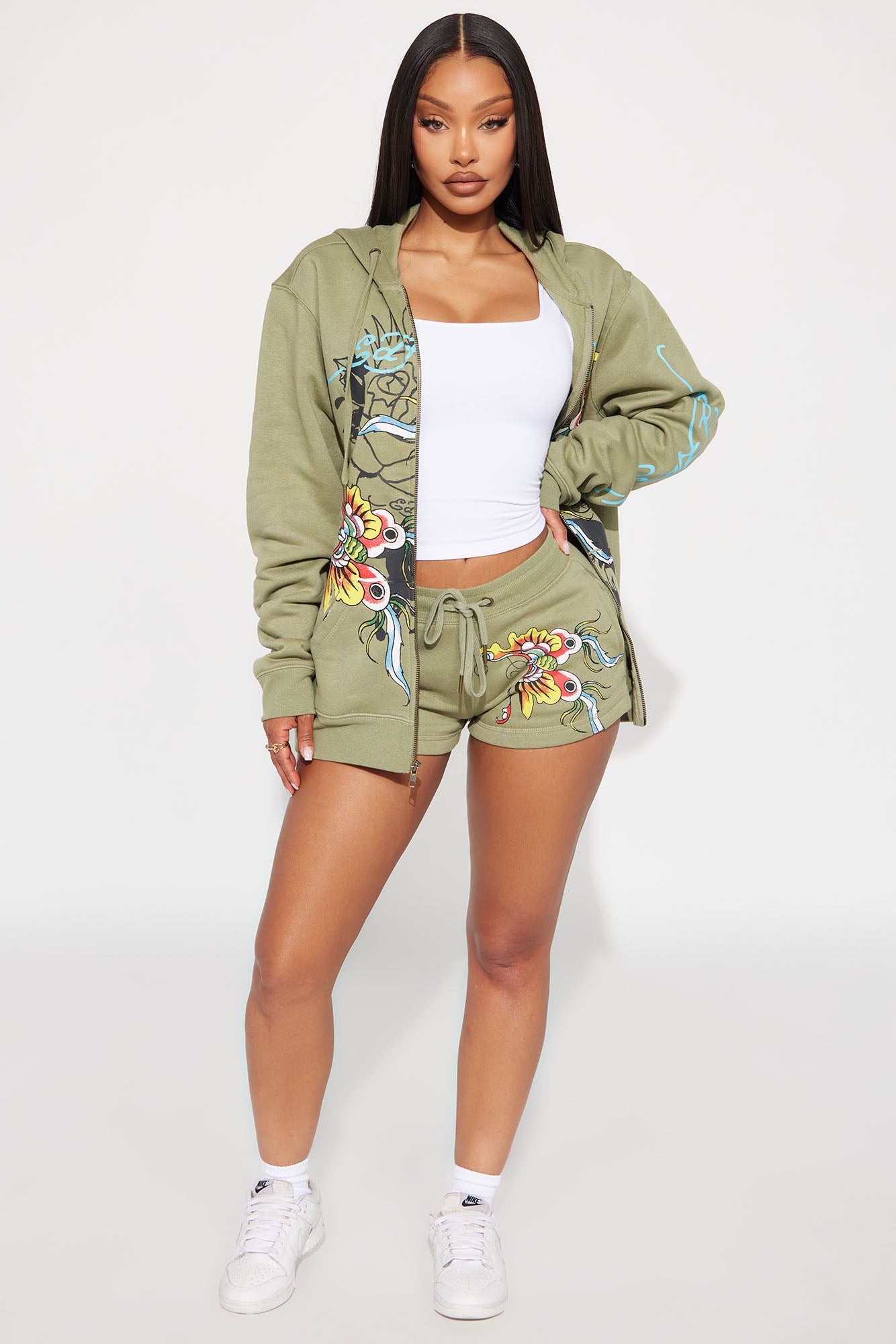 Ed Hardy Butterfly Short - Sage