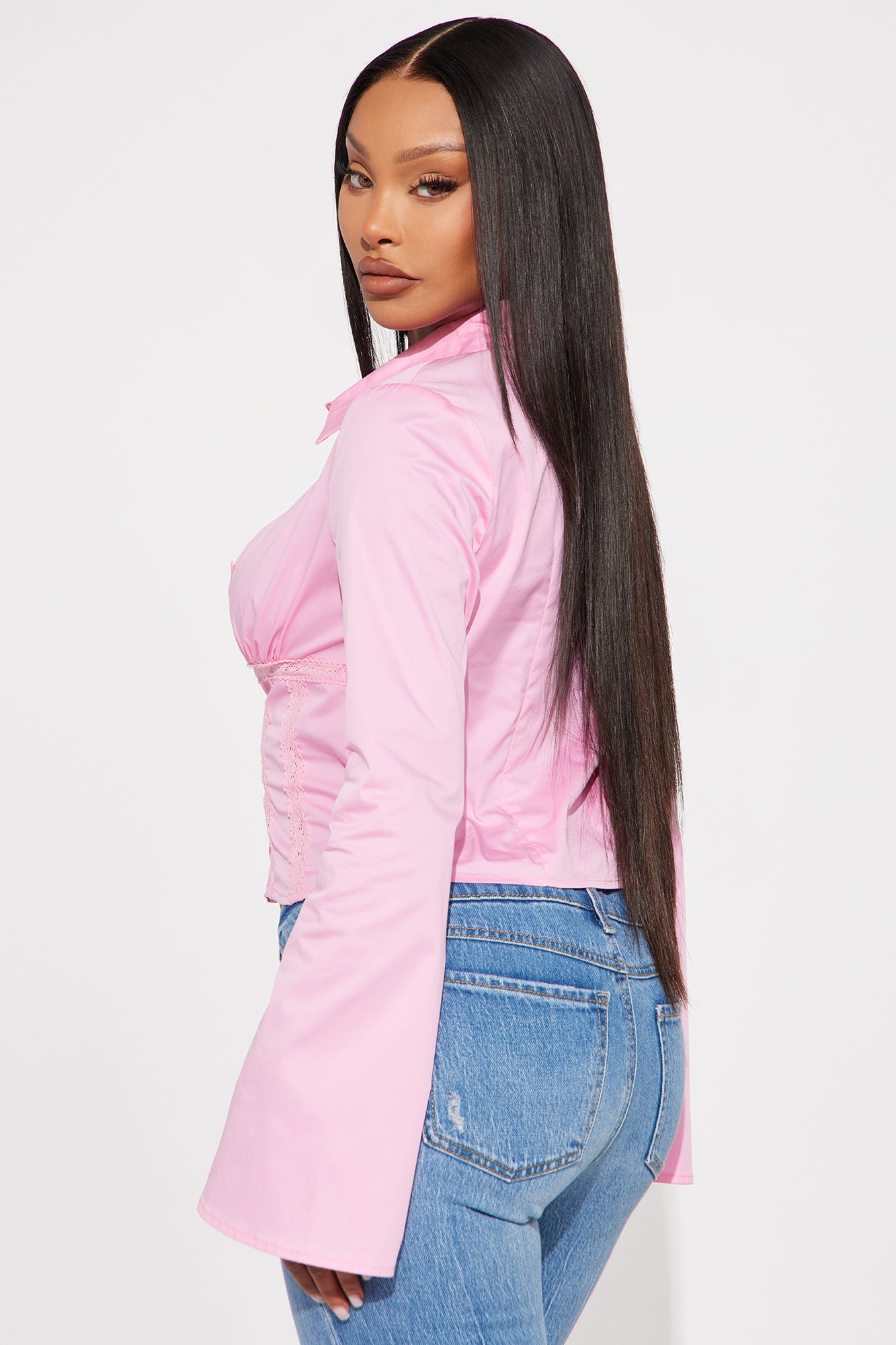 Take A Picture Poplin Shirt - Pink