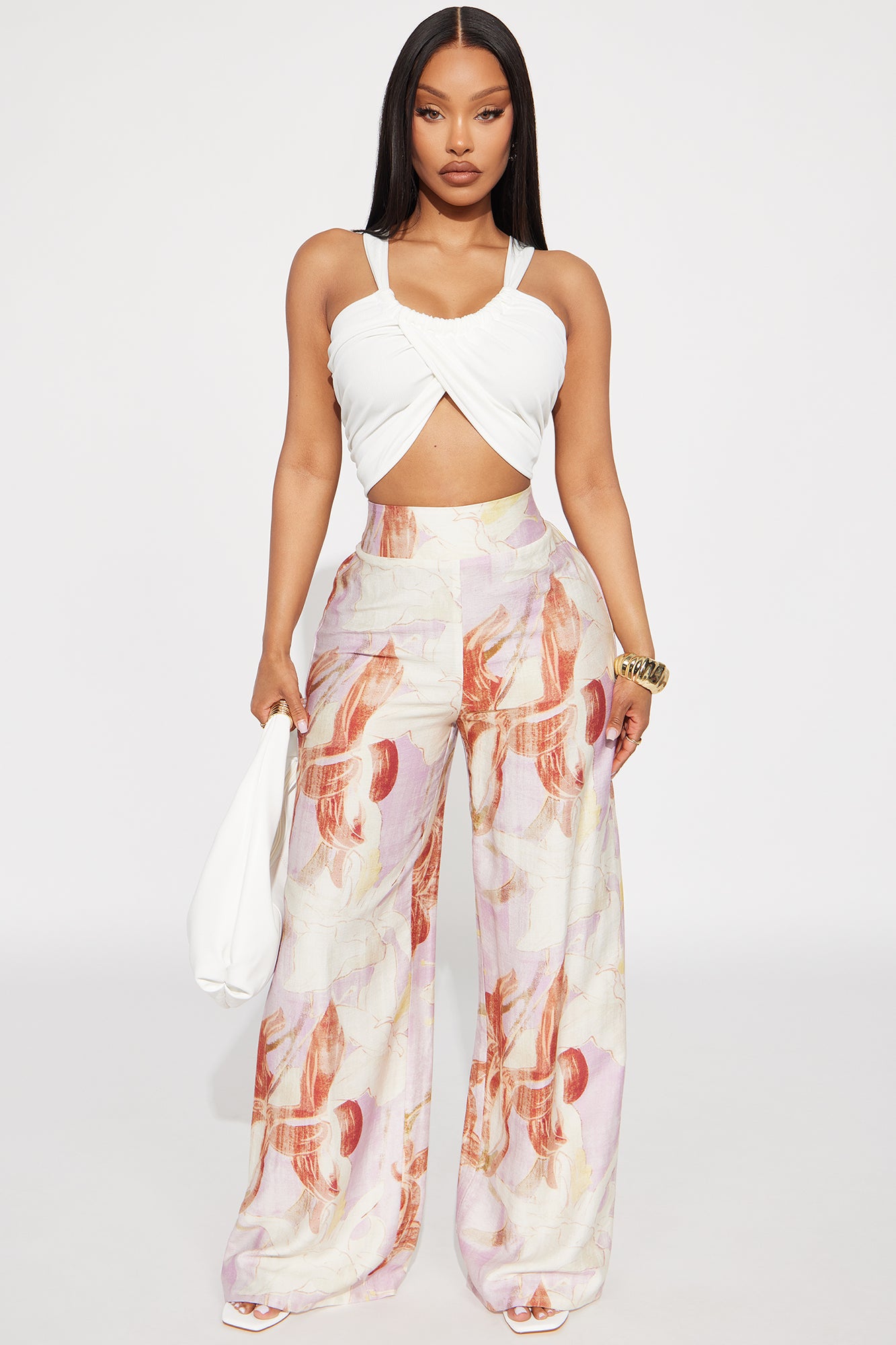 Pearl Ribbed Cropped Top - Ivory
