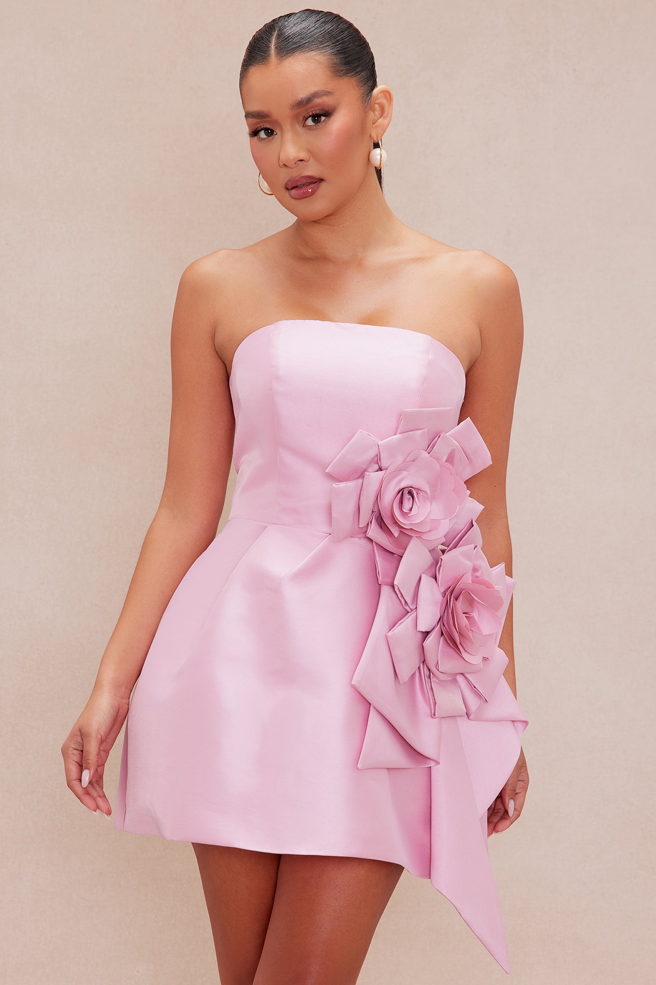 Candice Taffeta Mini Dress - Pink