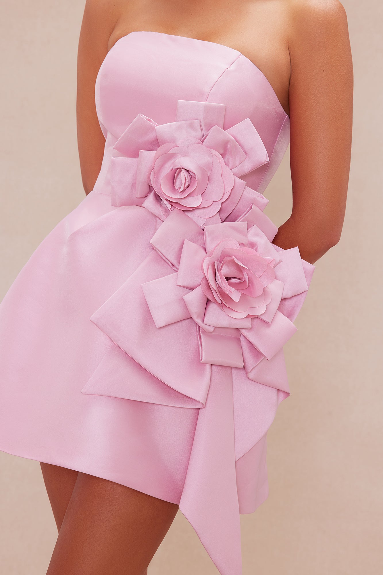 Candice Taffeta Mini Dress - Pink