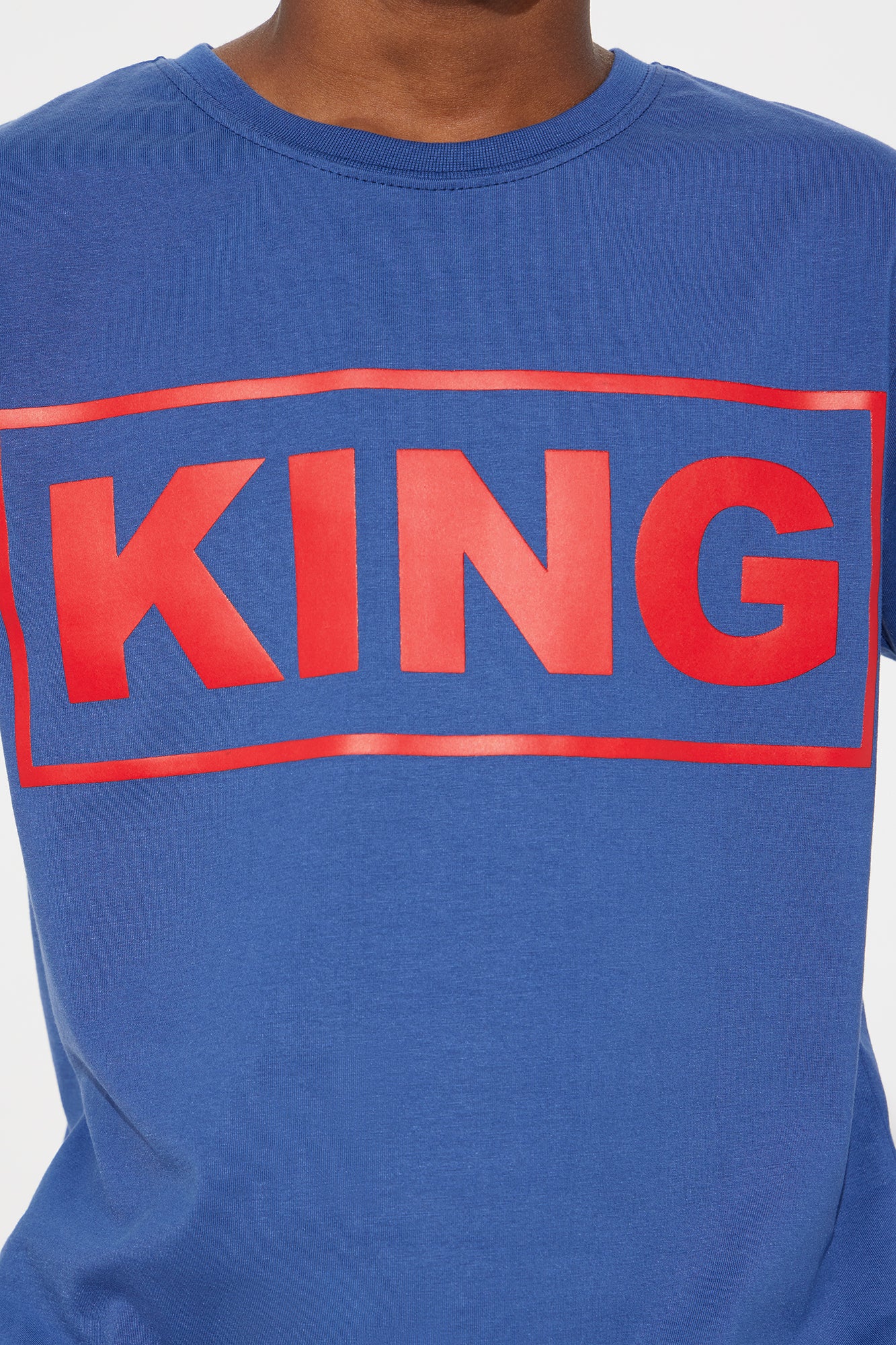 Mini He's A King Fleece Short Set - Navy/combo