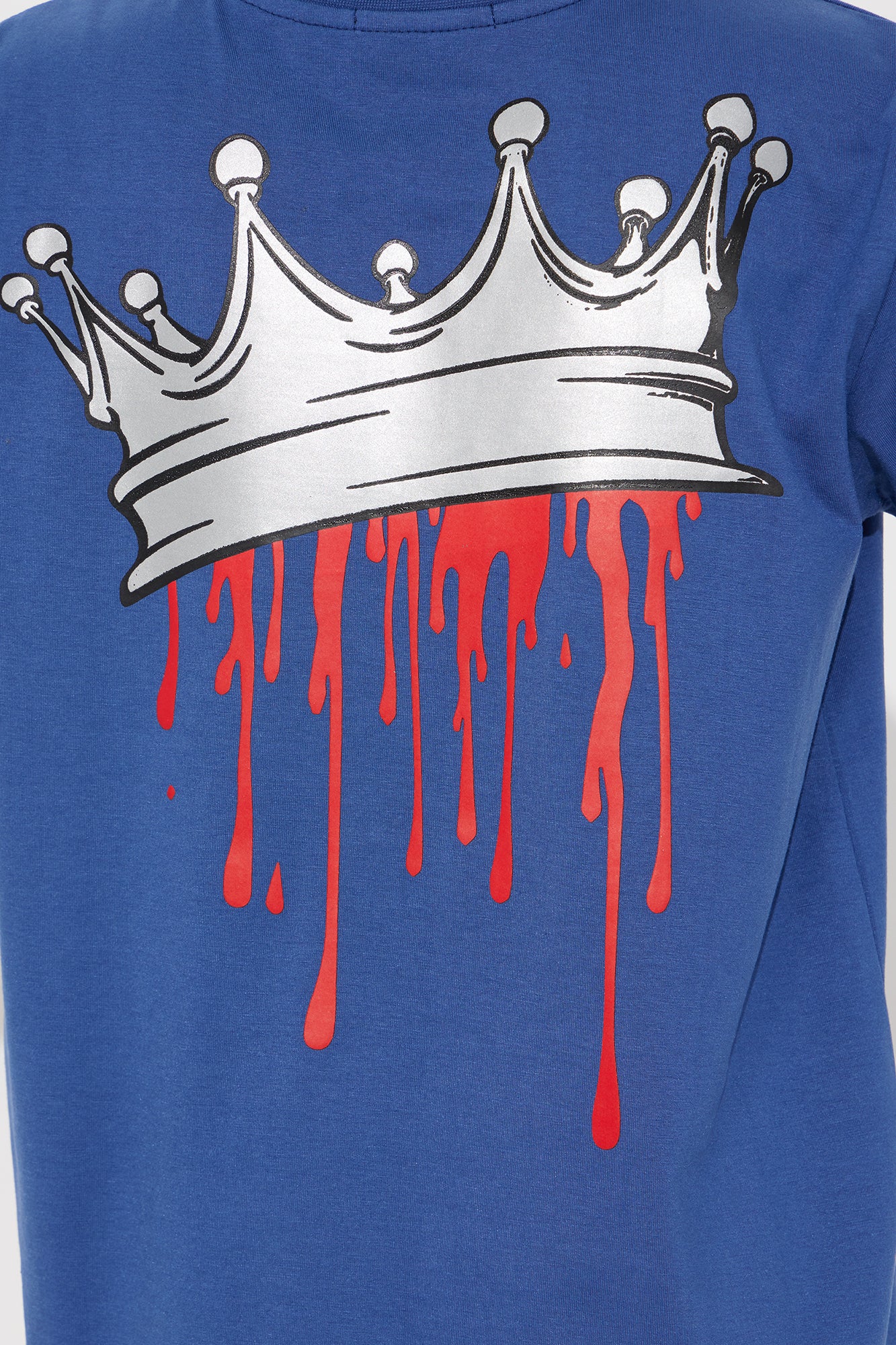 Mini He's A King Fleece Short Set - Navy/combo