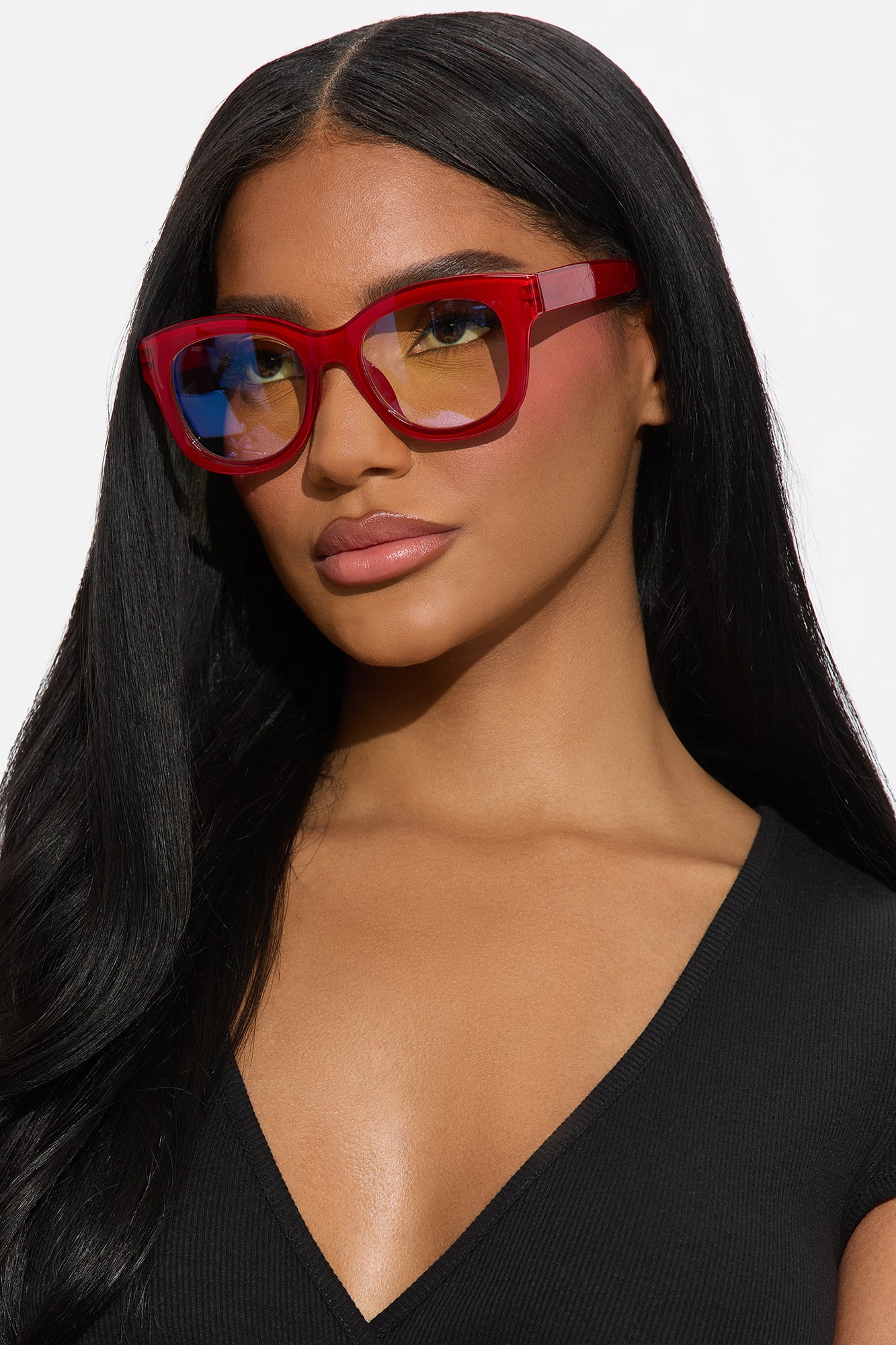 Screen Chic Square Blue Light Glasses - Red