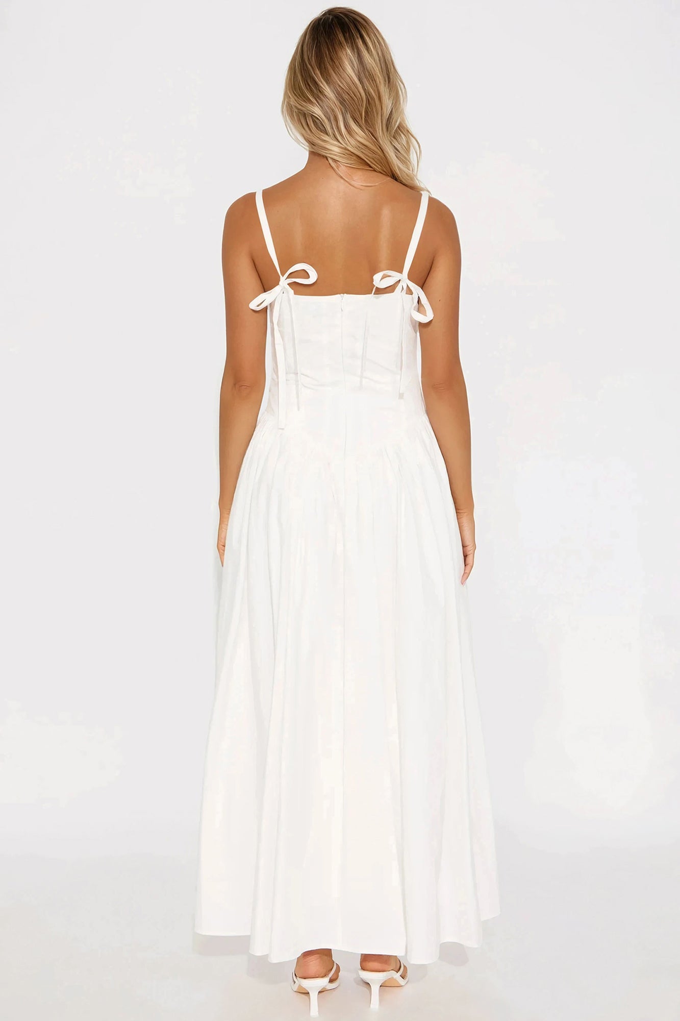 Angelina Poplin Maxi Dress - White