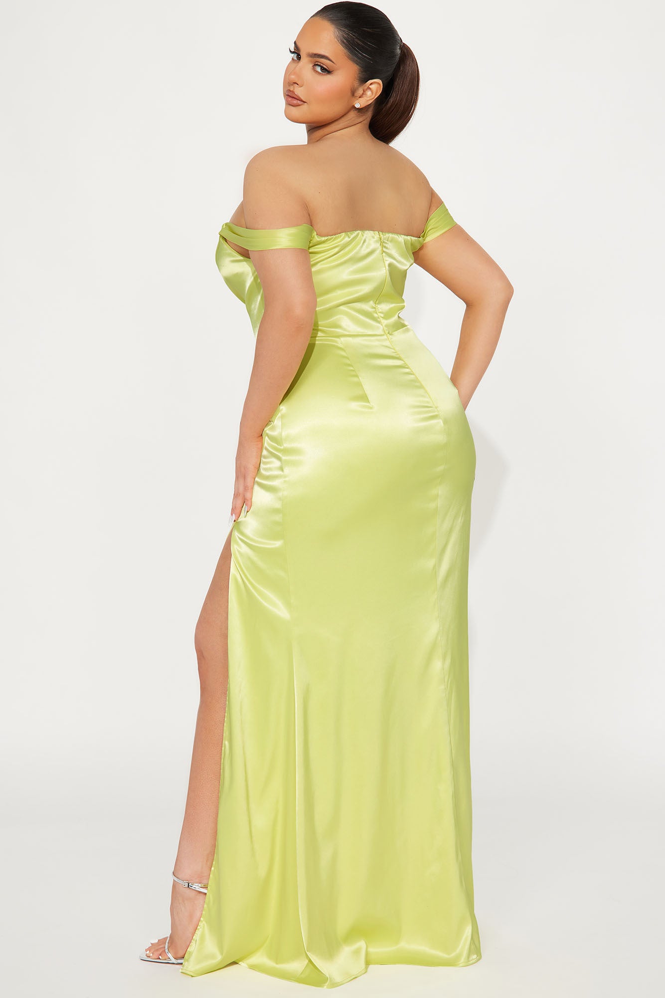 Satin Soiree Gown - Yellow