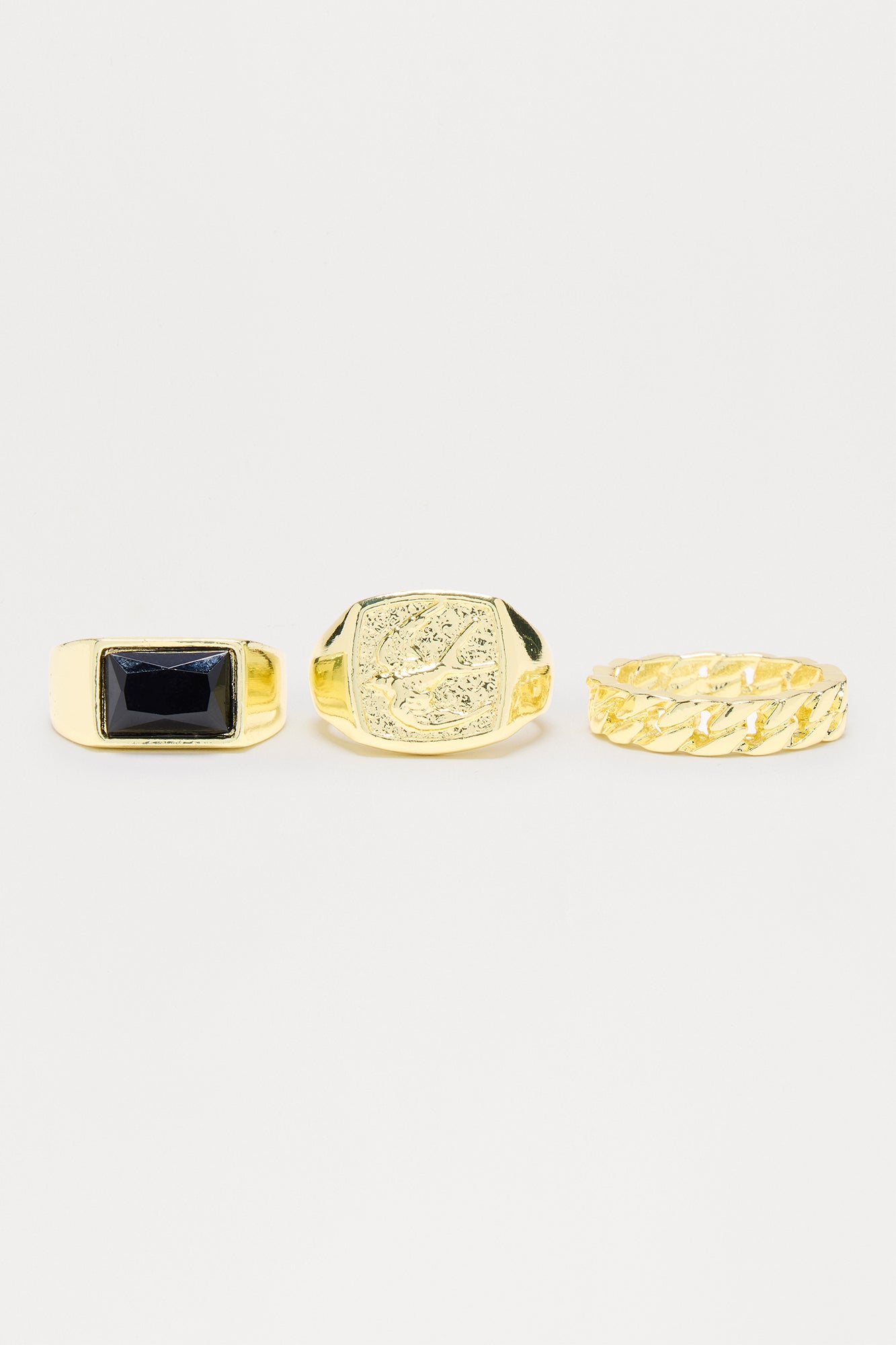 Sparrow Signet Ring Set - Gold