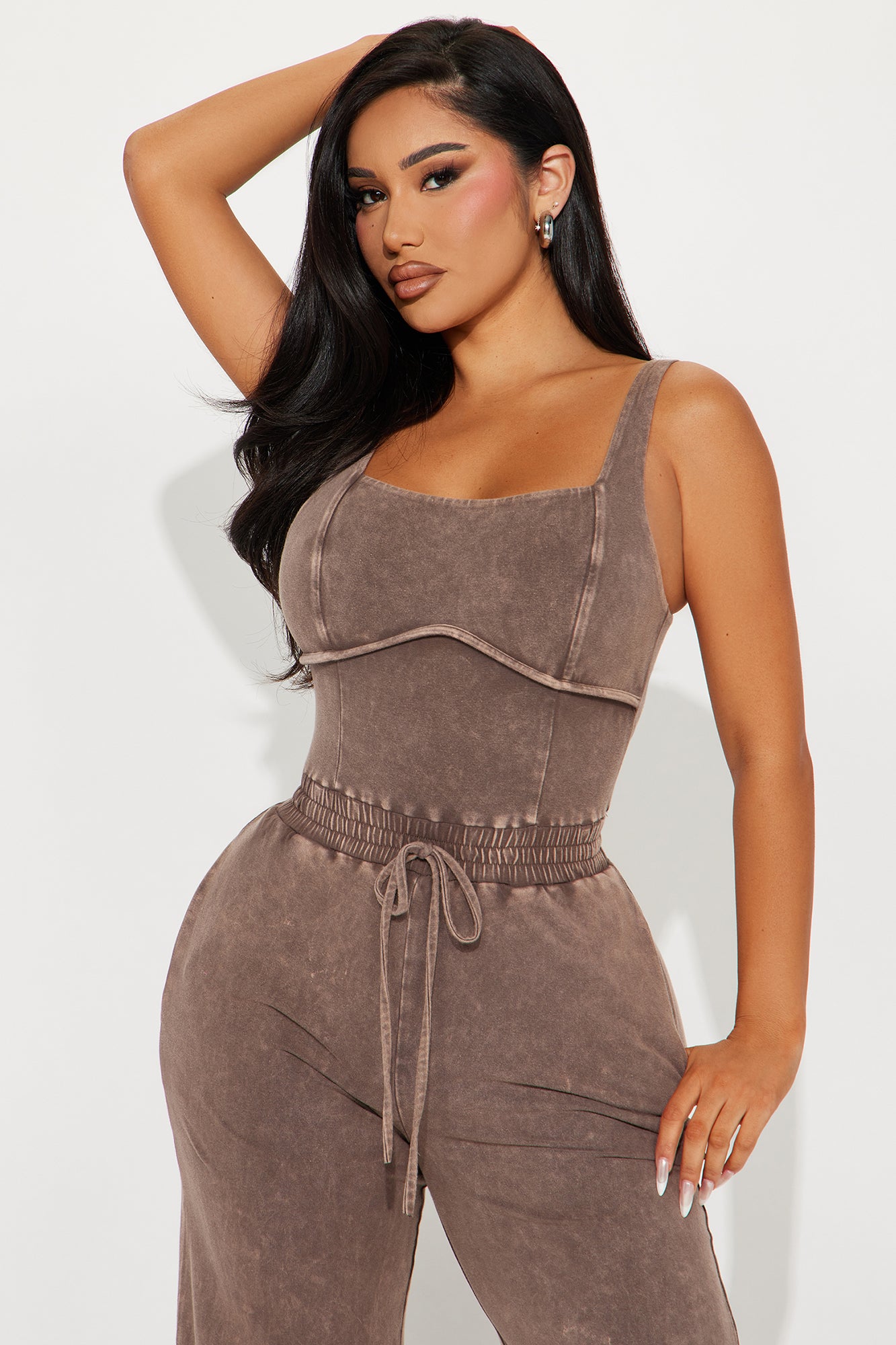 Keep It Up Jumpsuit - Brown