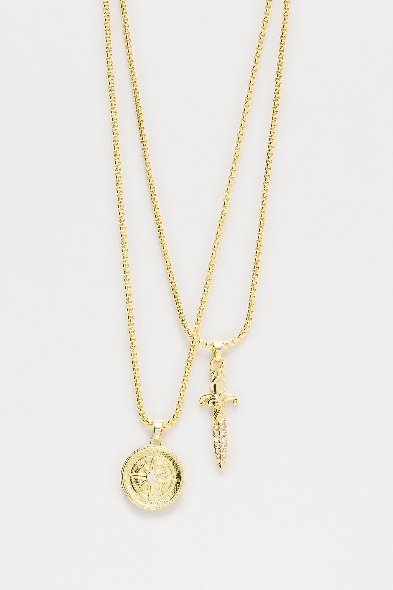 Journey 2 Piece Necklace Set - Gold