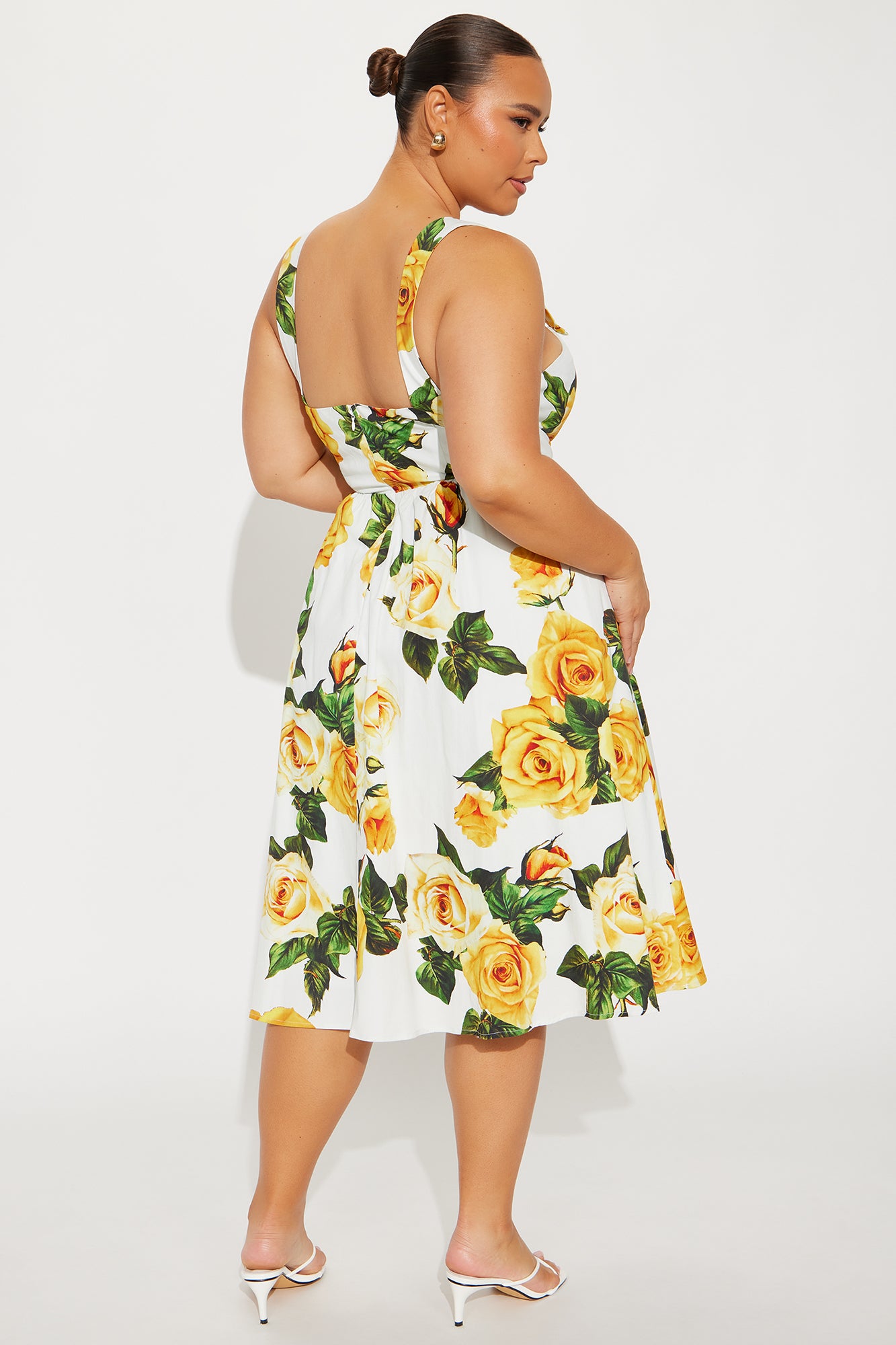 Sunday Symphony Floral Midi Dress - Yellow/combo