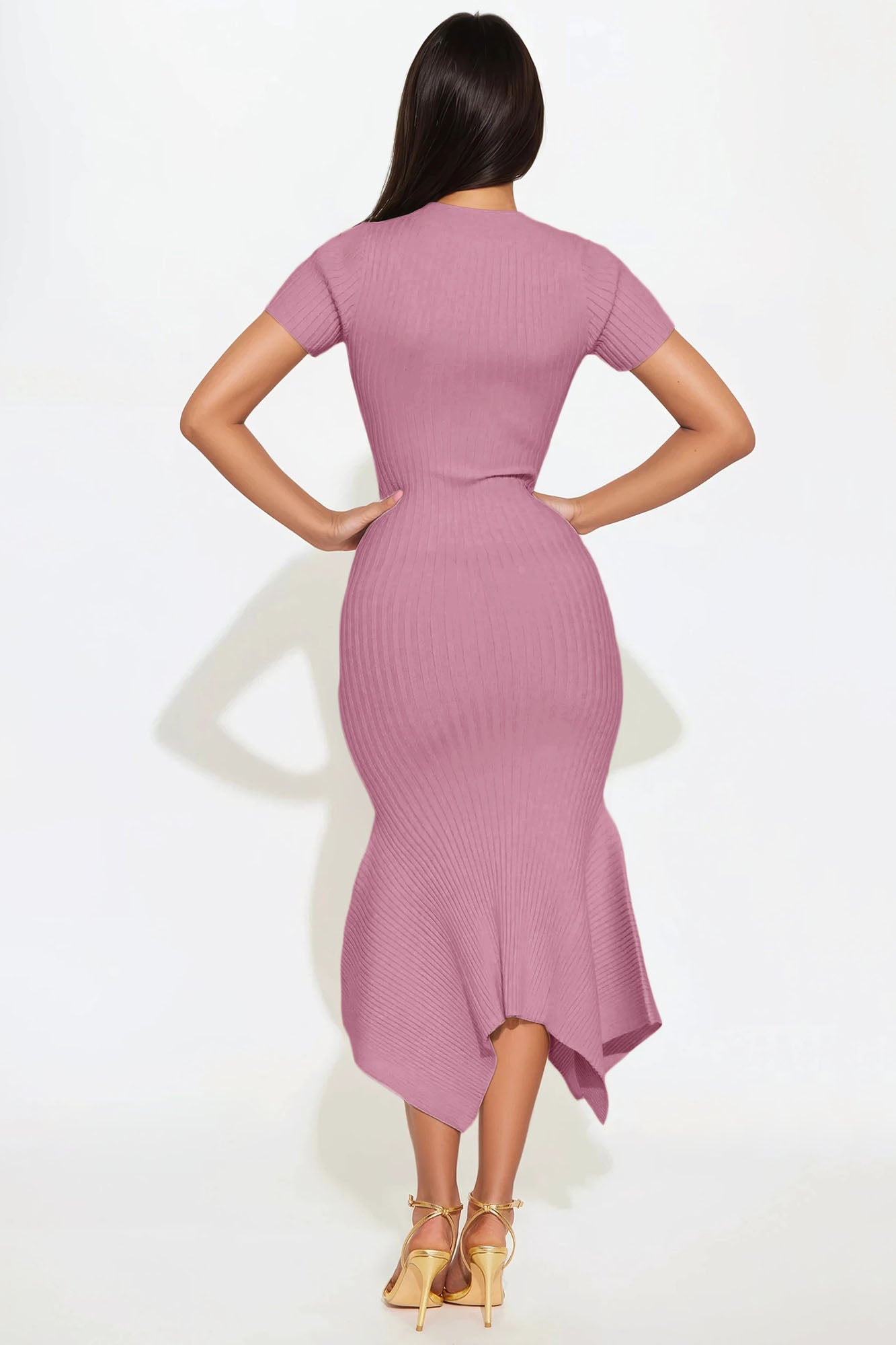 Rare Catch Ribbed Midi Dress - Mauve