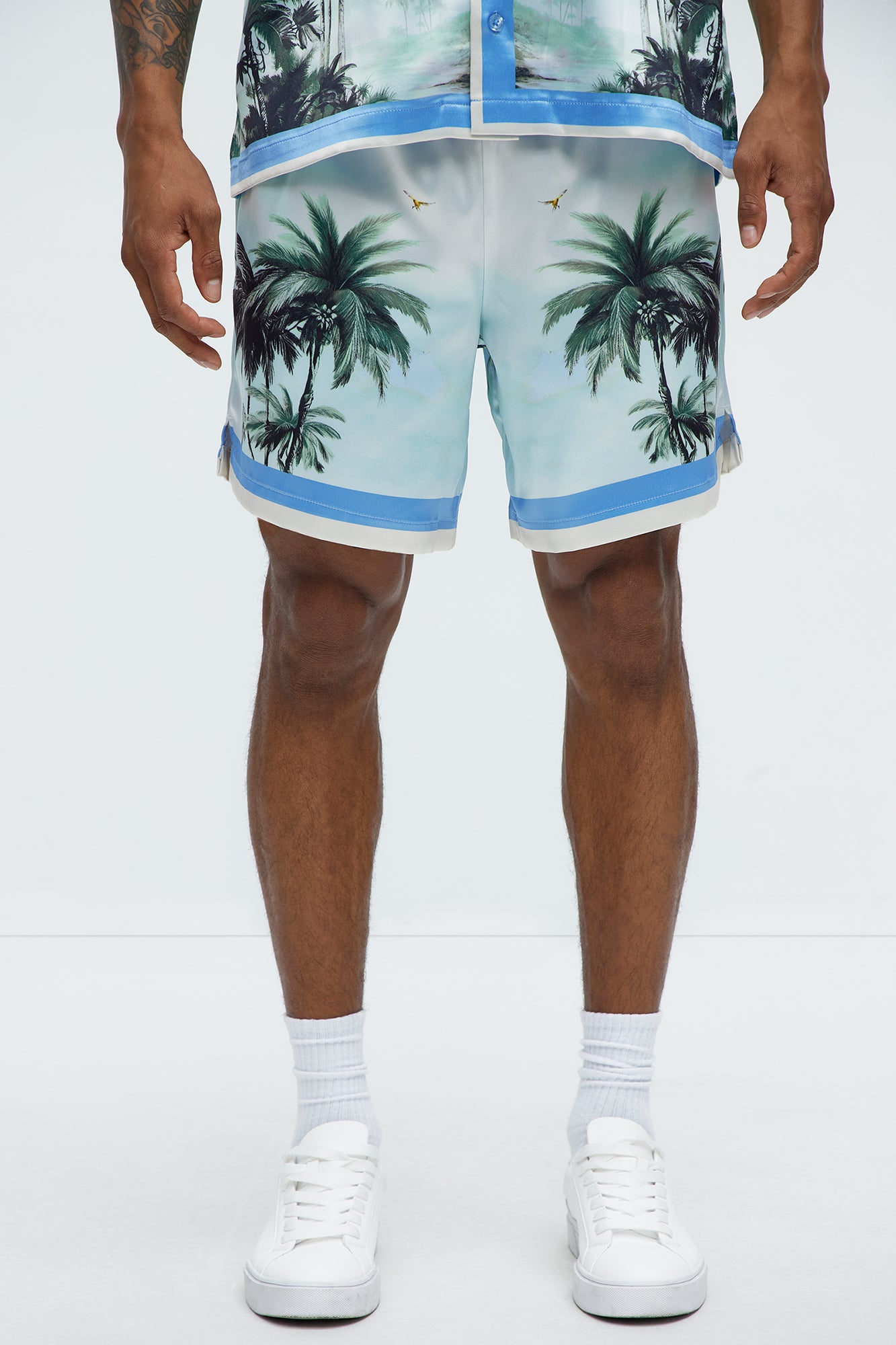 Cockatiel And Palm Resort Shorts - Multi Color