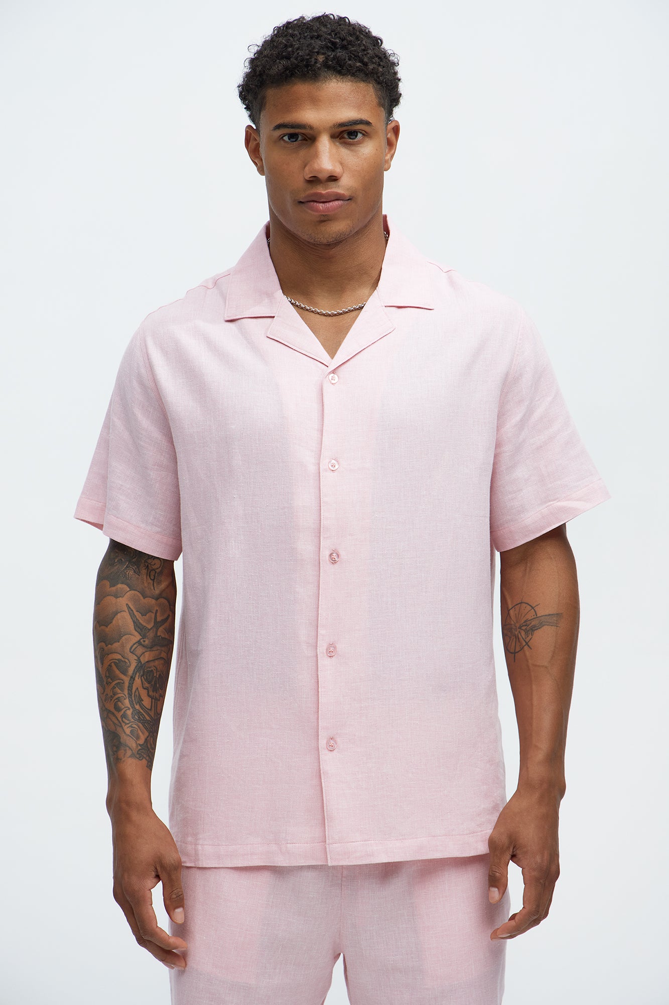 Bahamas Linen Shirt - Pink