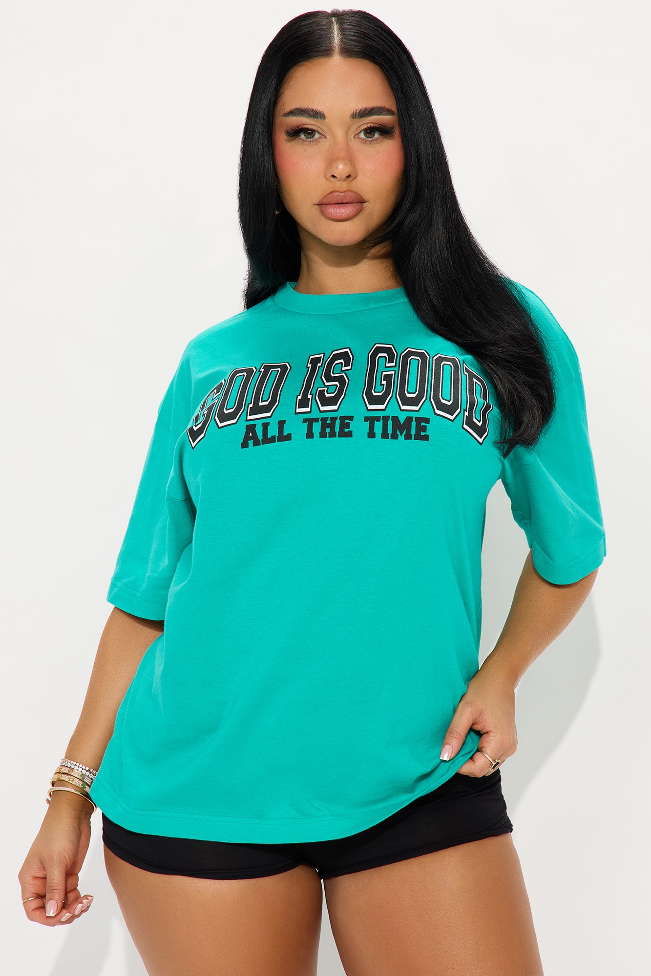 God Is Good All The Time Tee - Aqua