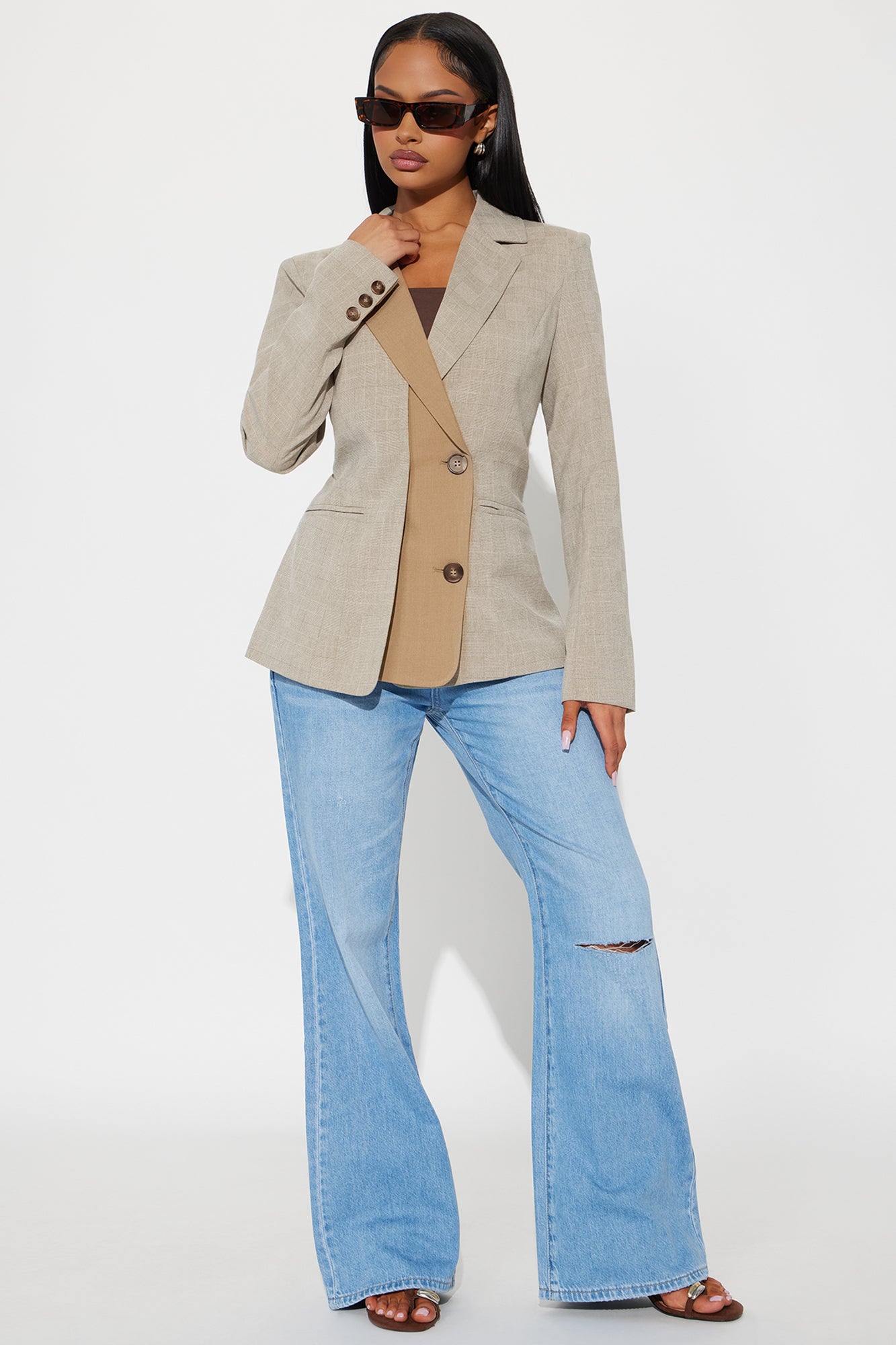 Alena Business Blazer - Khaki