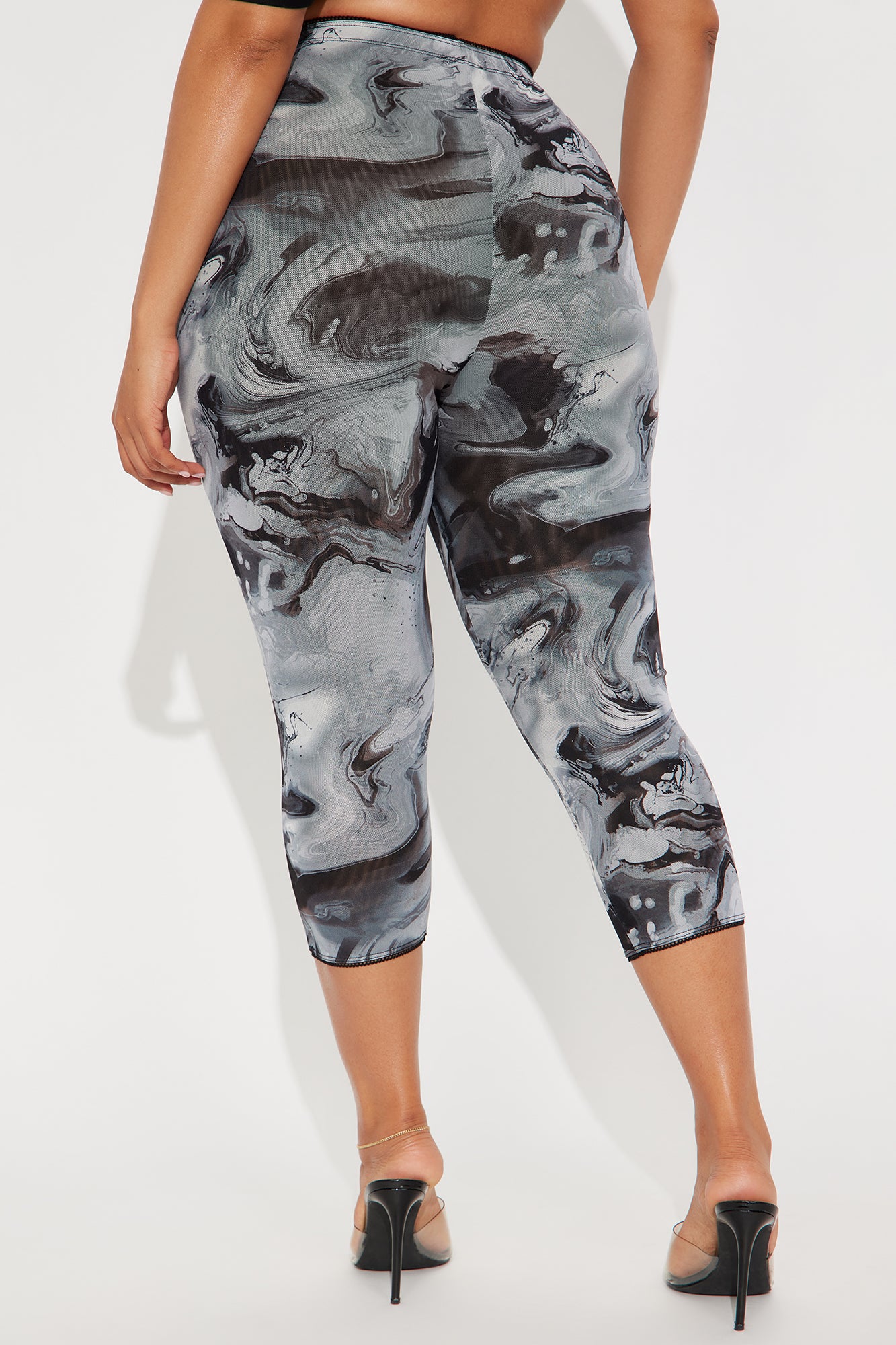 Maya Mesh Capri Legging - Grey