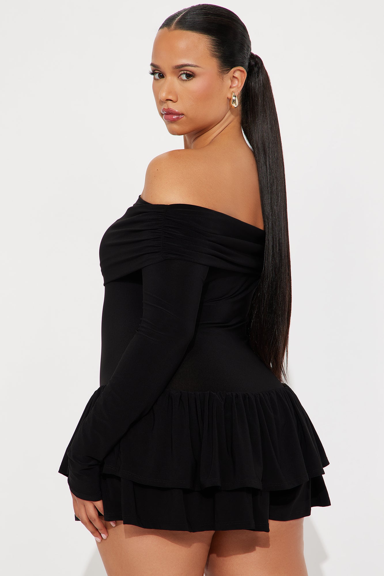 Not The Same Ruffle Romper - Black