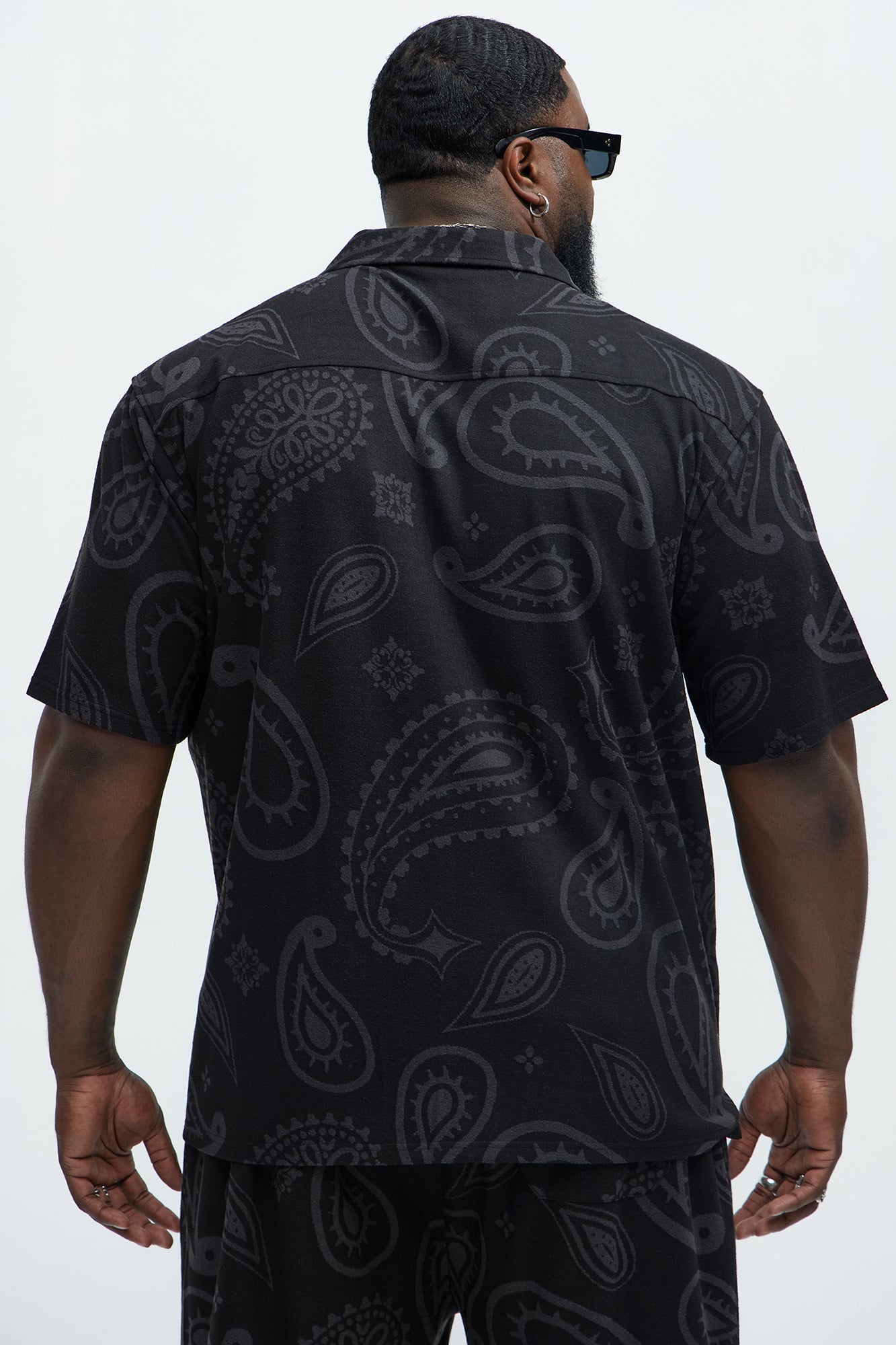 Heritage Paisley Short Sleeve Button Up - Black