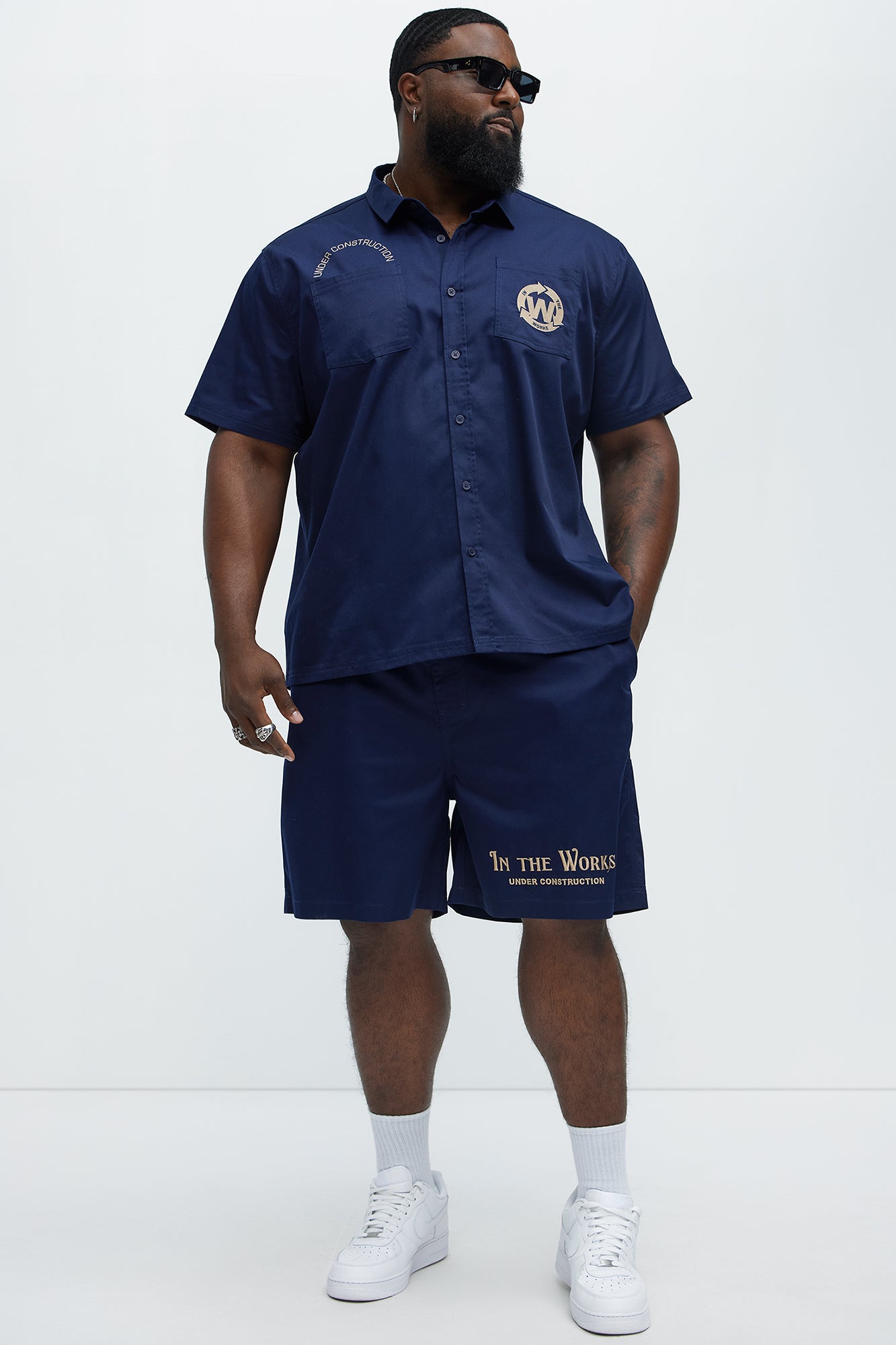 In The Works Relaxed Shorts - Navy