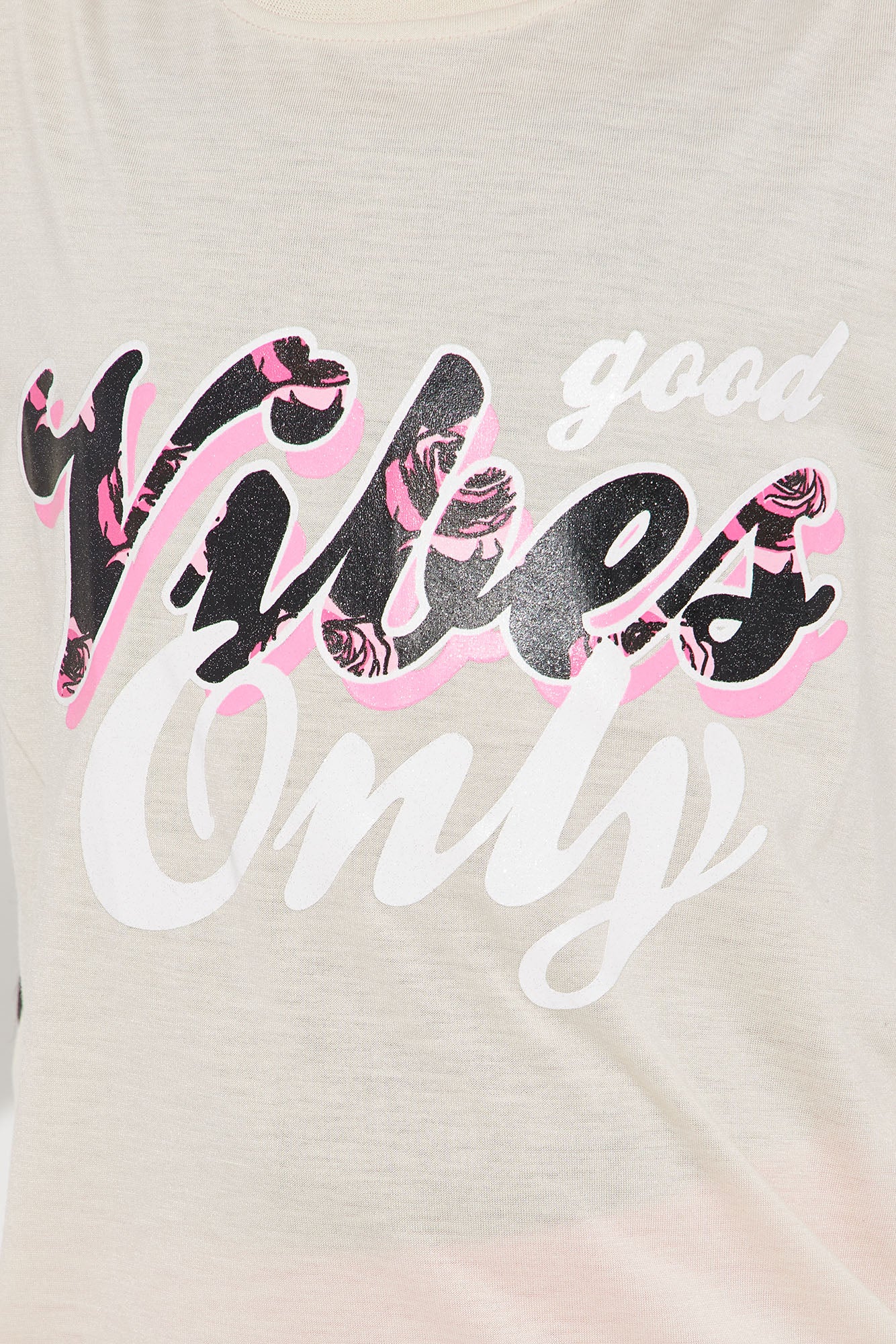 Mini Good Vibes Only Short Set - Sand/combo