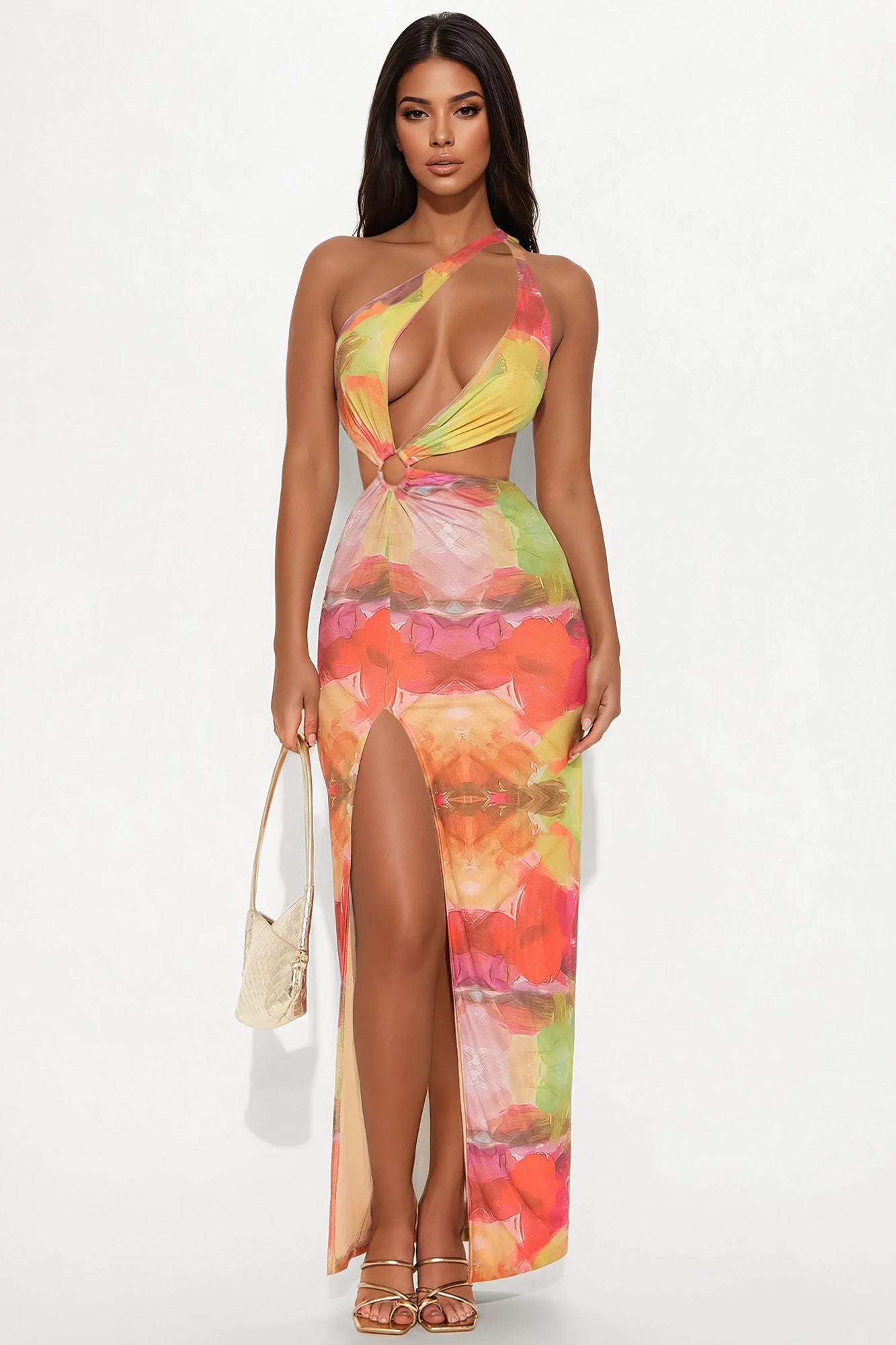 Coastin' Mesh Maxi Dress - Pink/combo