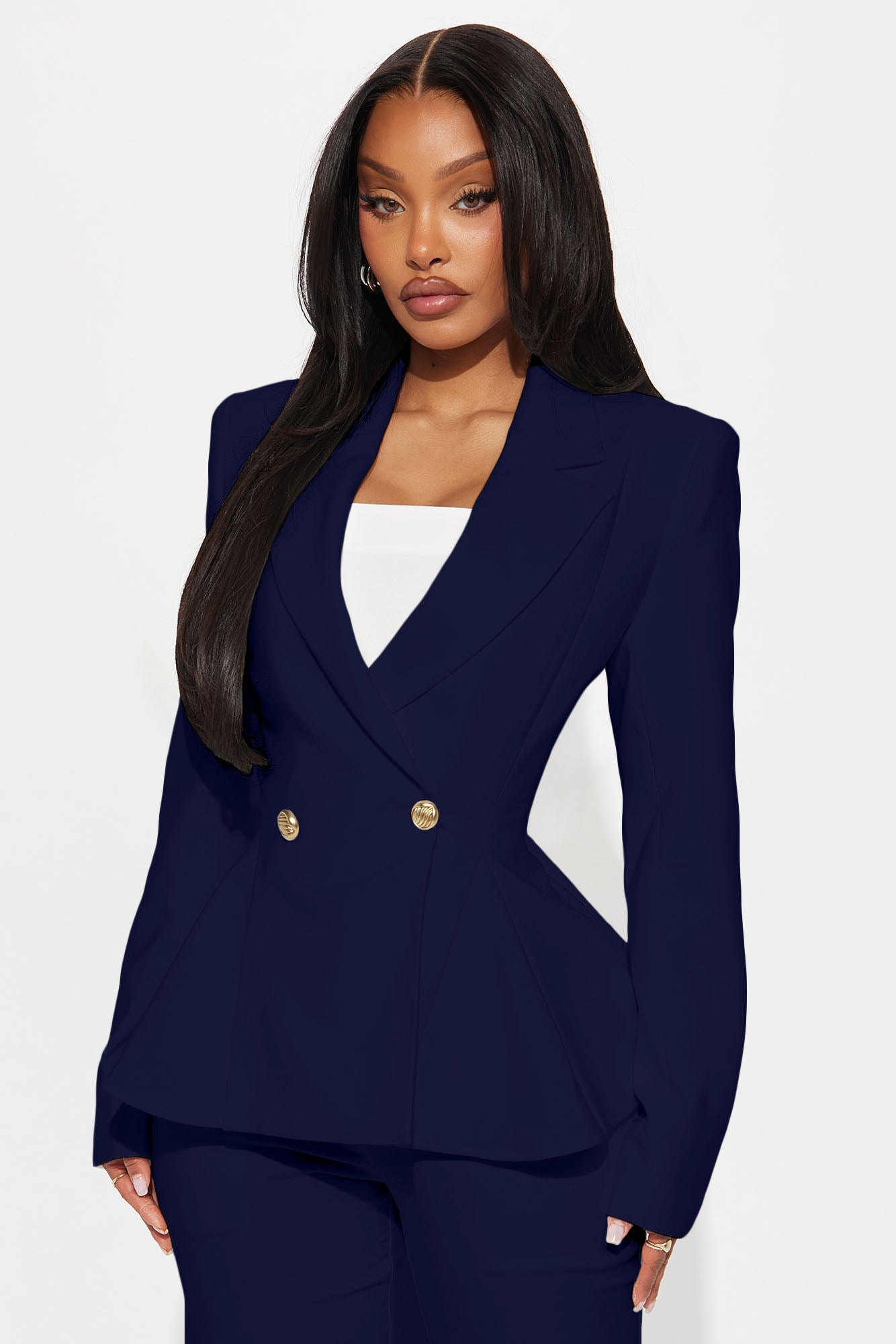 Mielle Peplum Blazer - Navy
