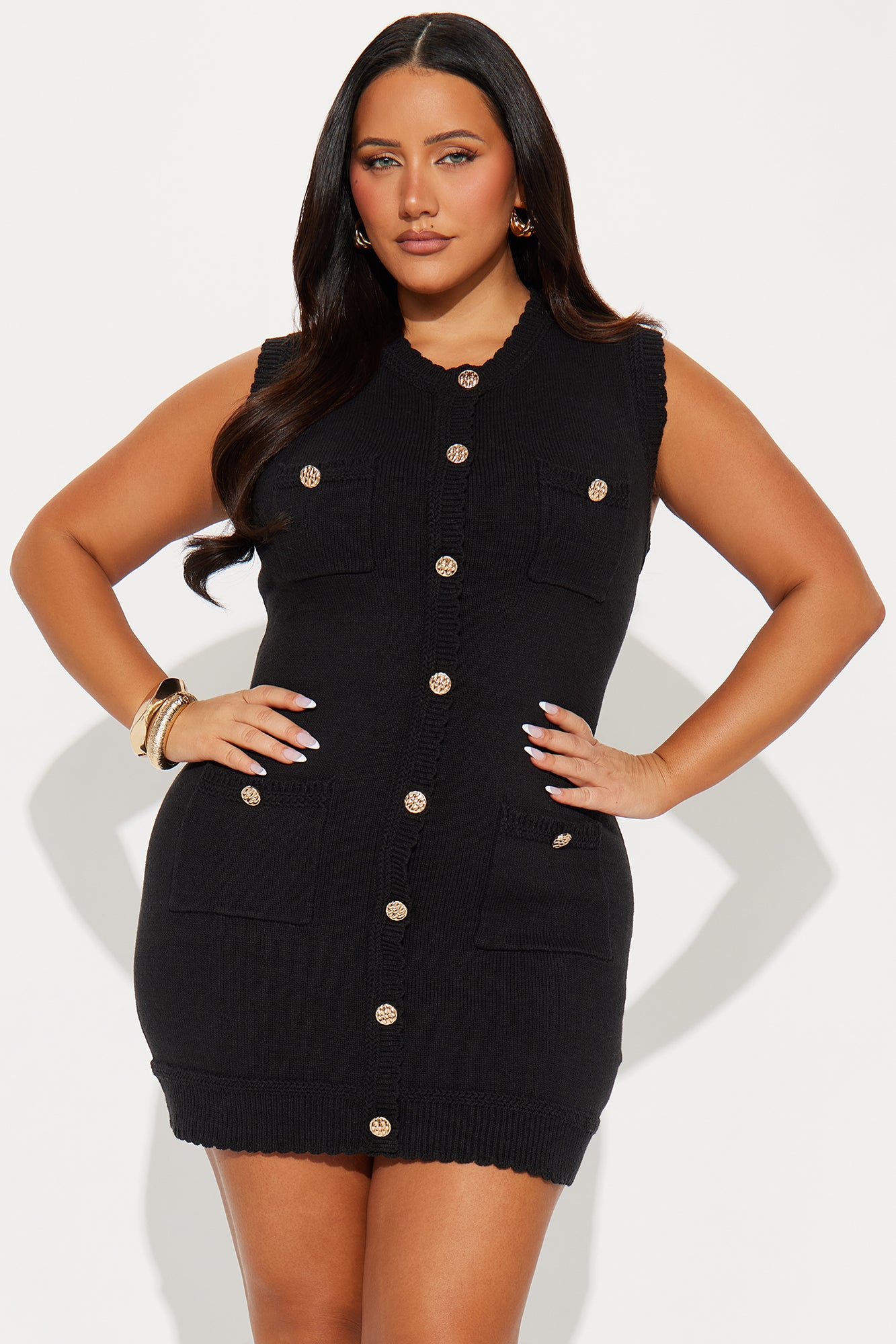 Frances Sweater Micro Mini Dress - Black