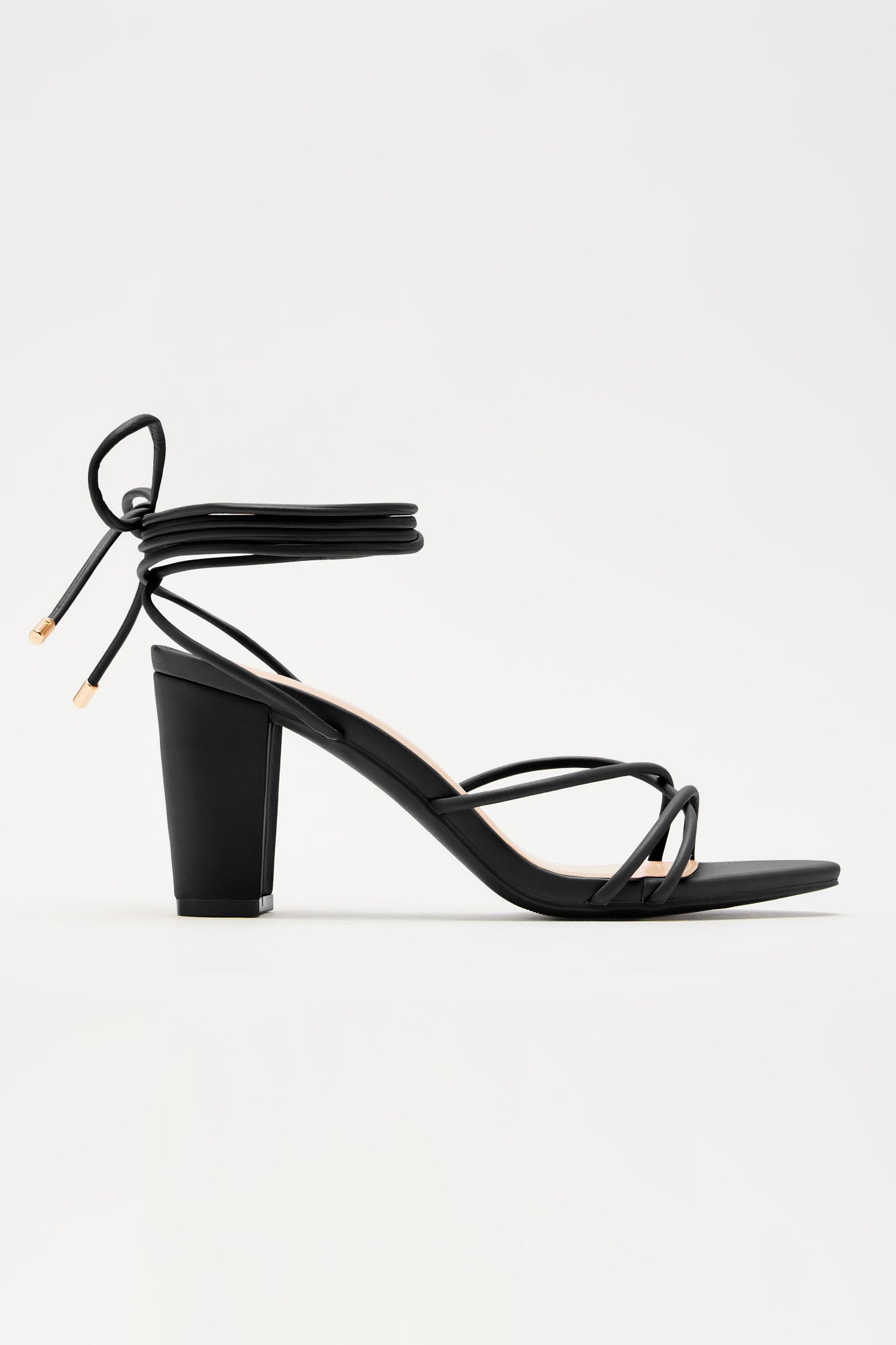Carina Wrap Up Heels - Black